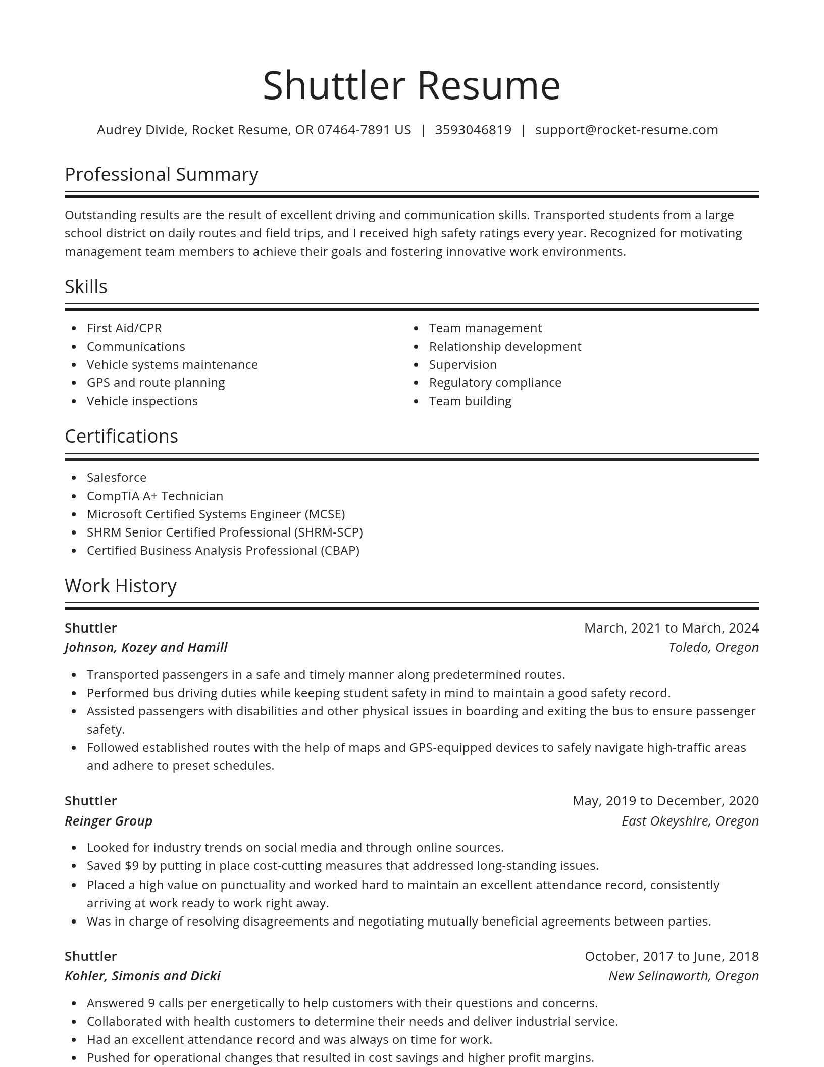 Spotlight resume template