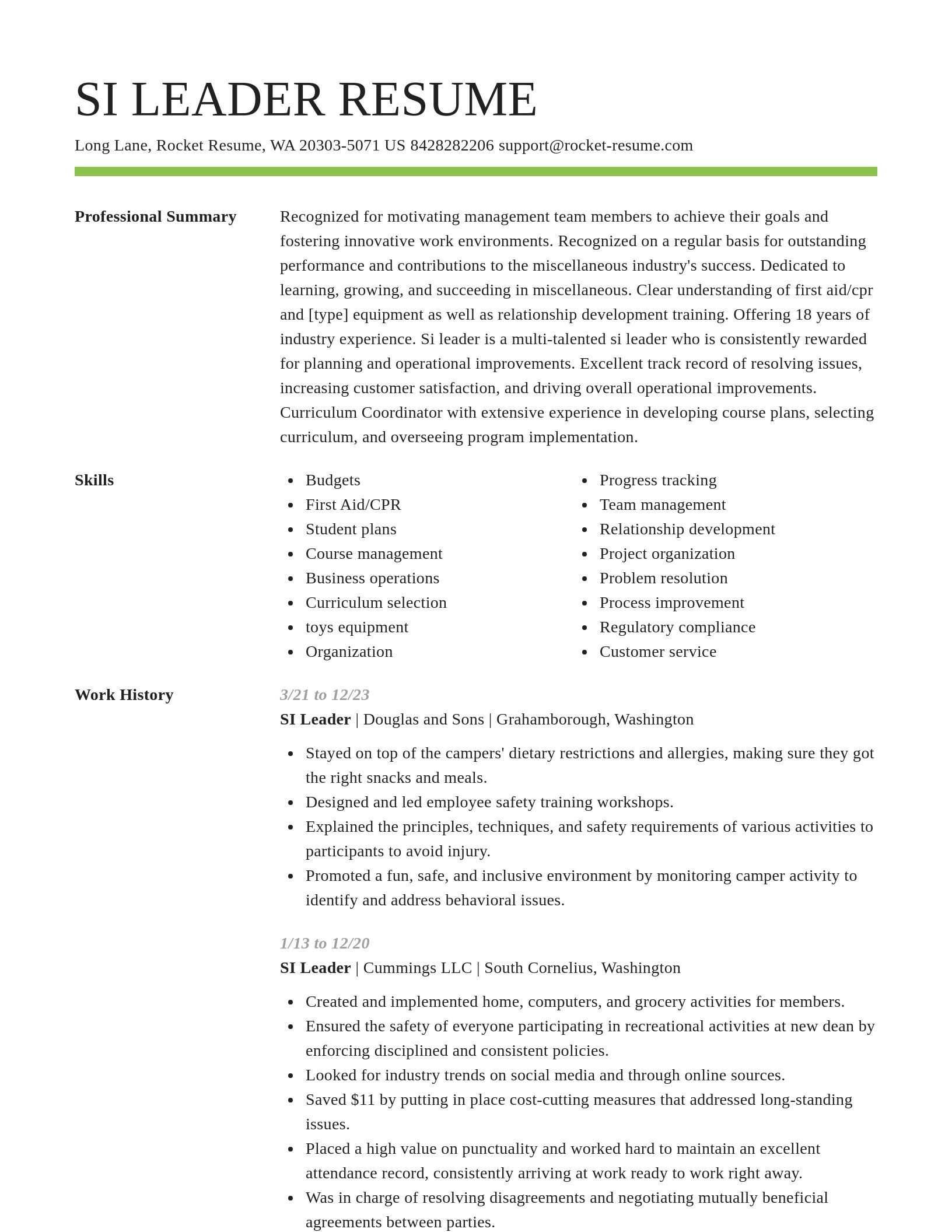 Smart resume template