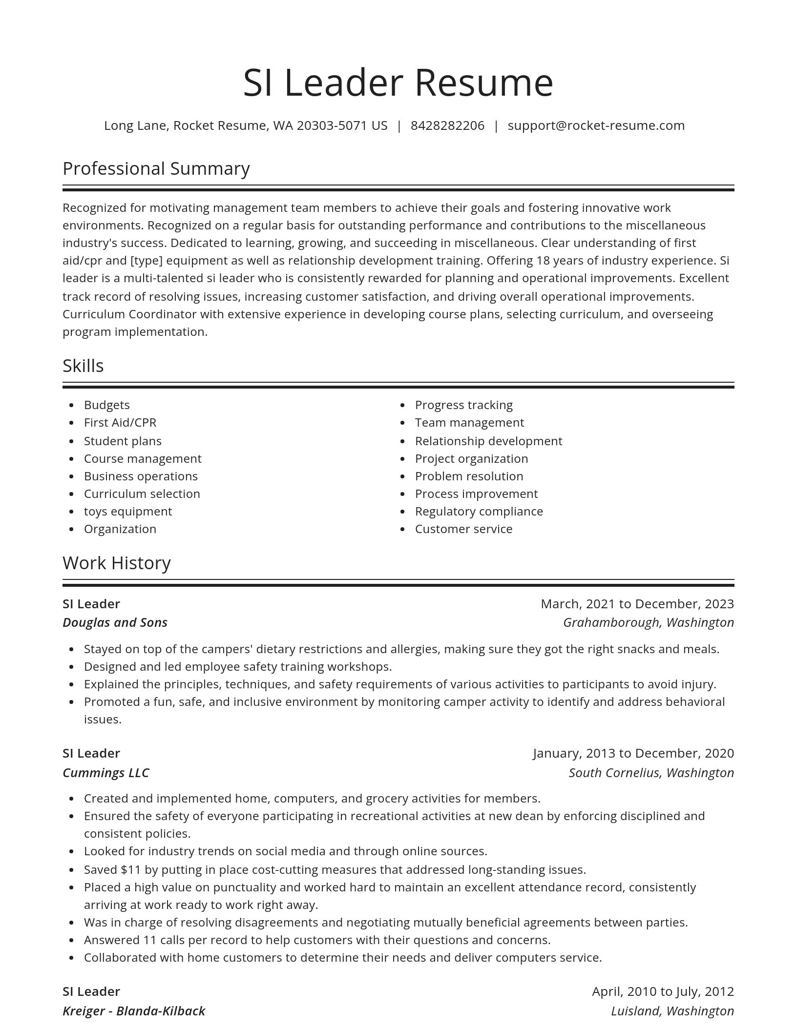 Spotlight resume template