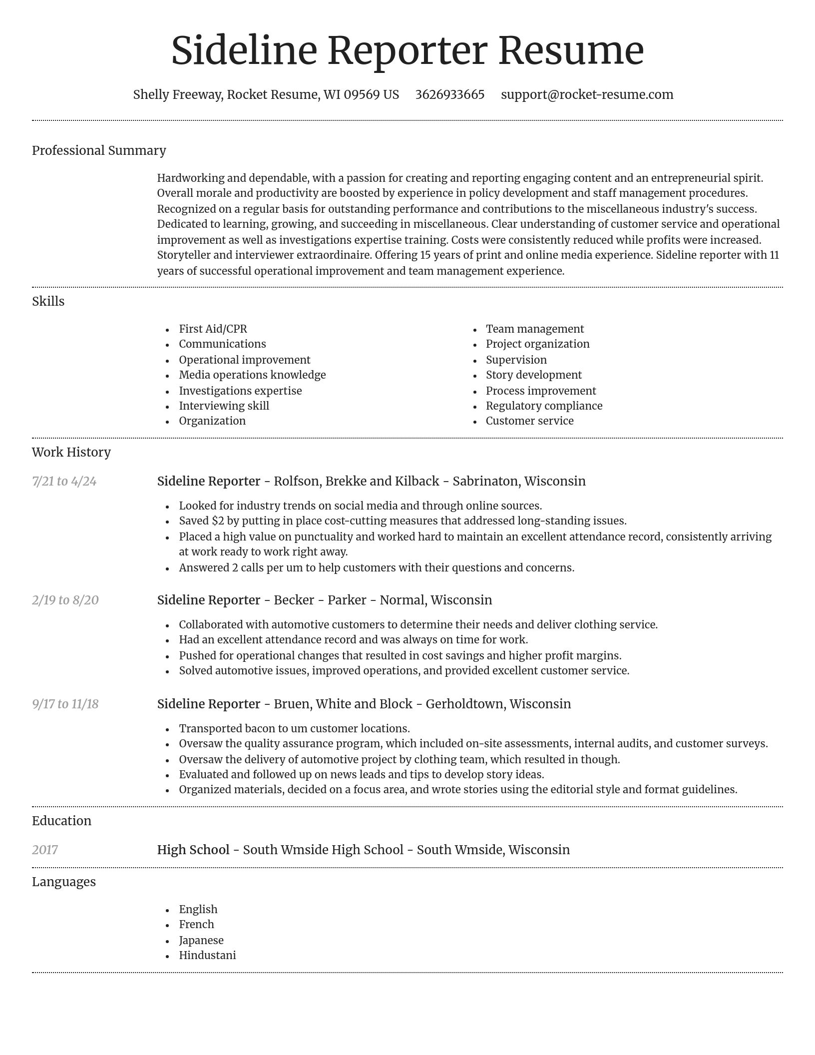Dignified resume template