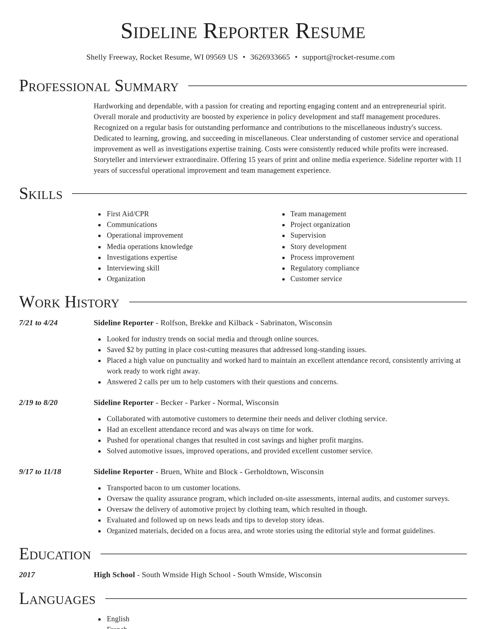 Director resume template