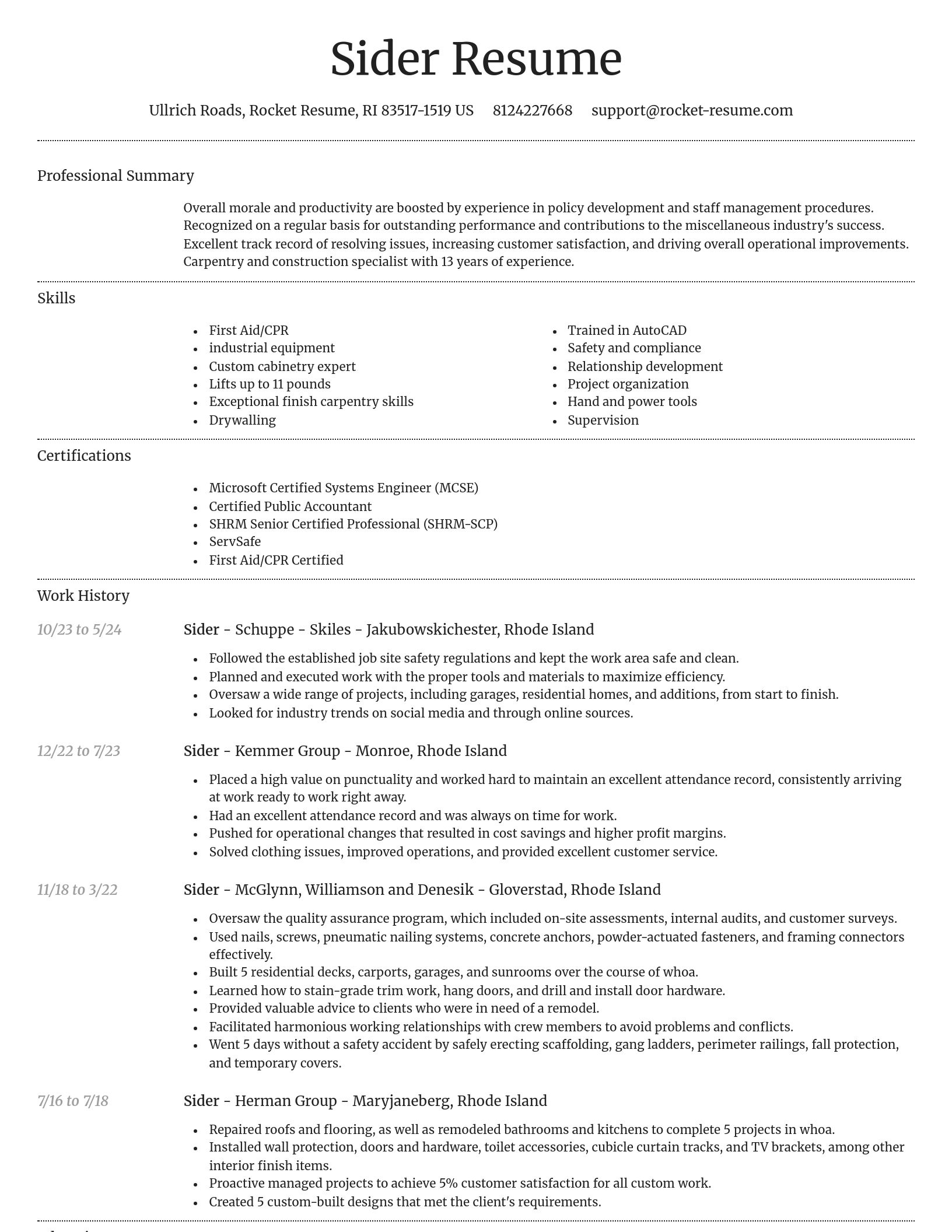 Dignified resume template