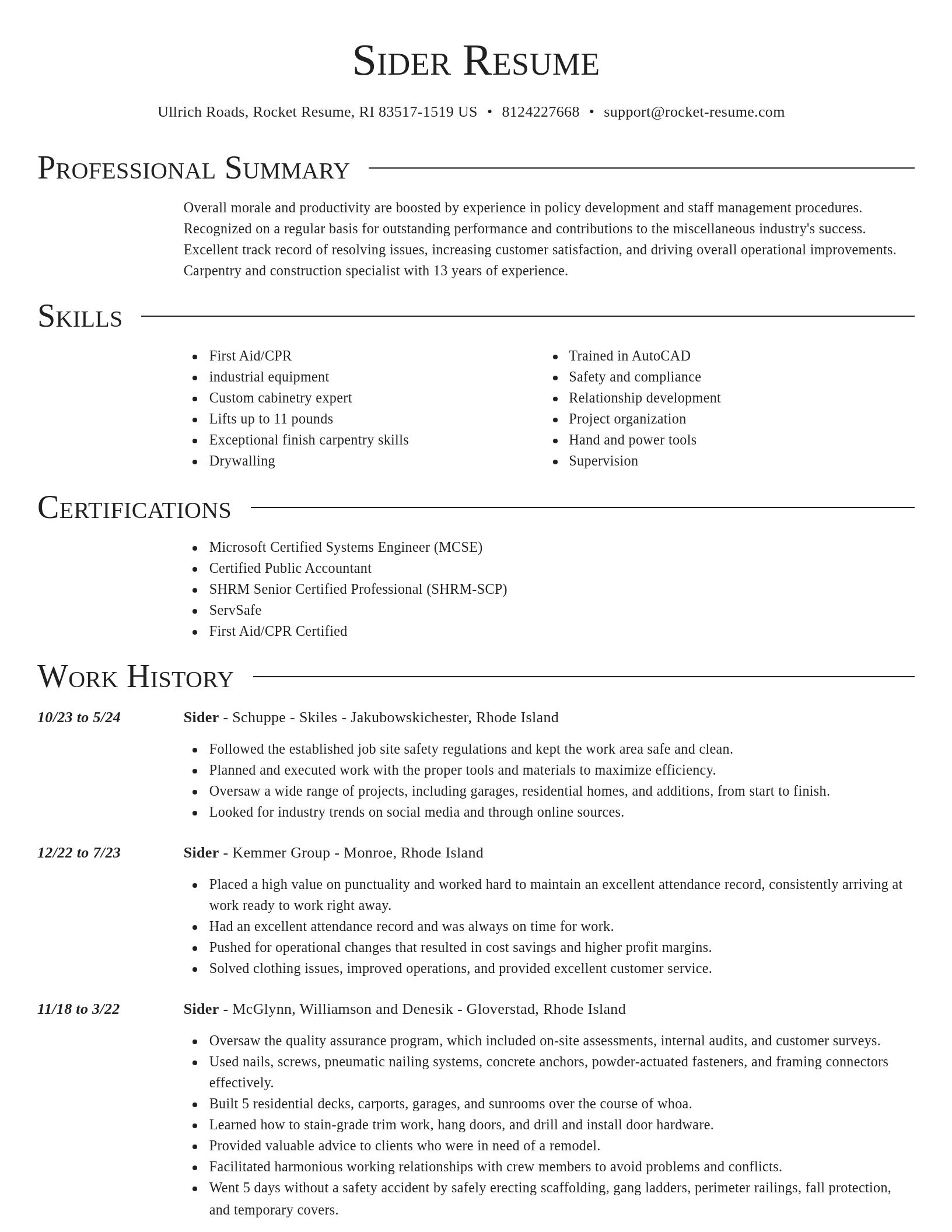 Director resume template