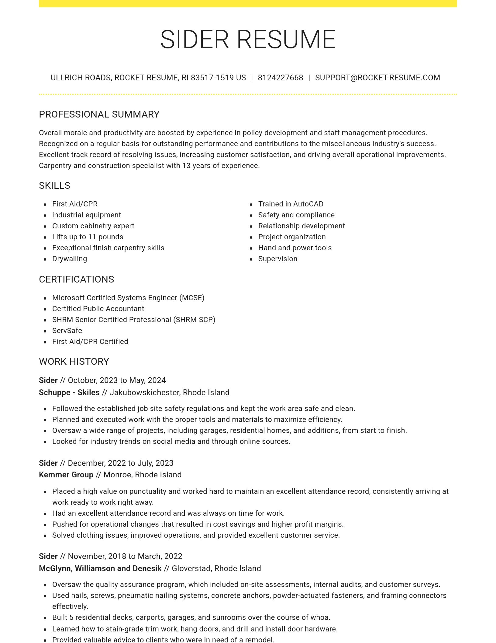 Grand resume template