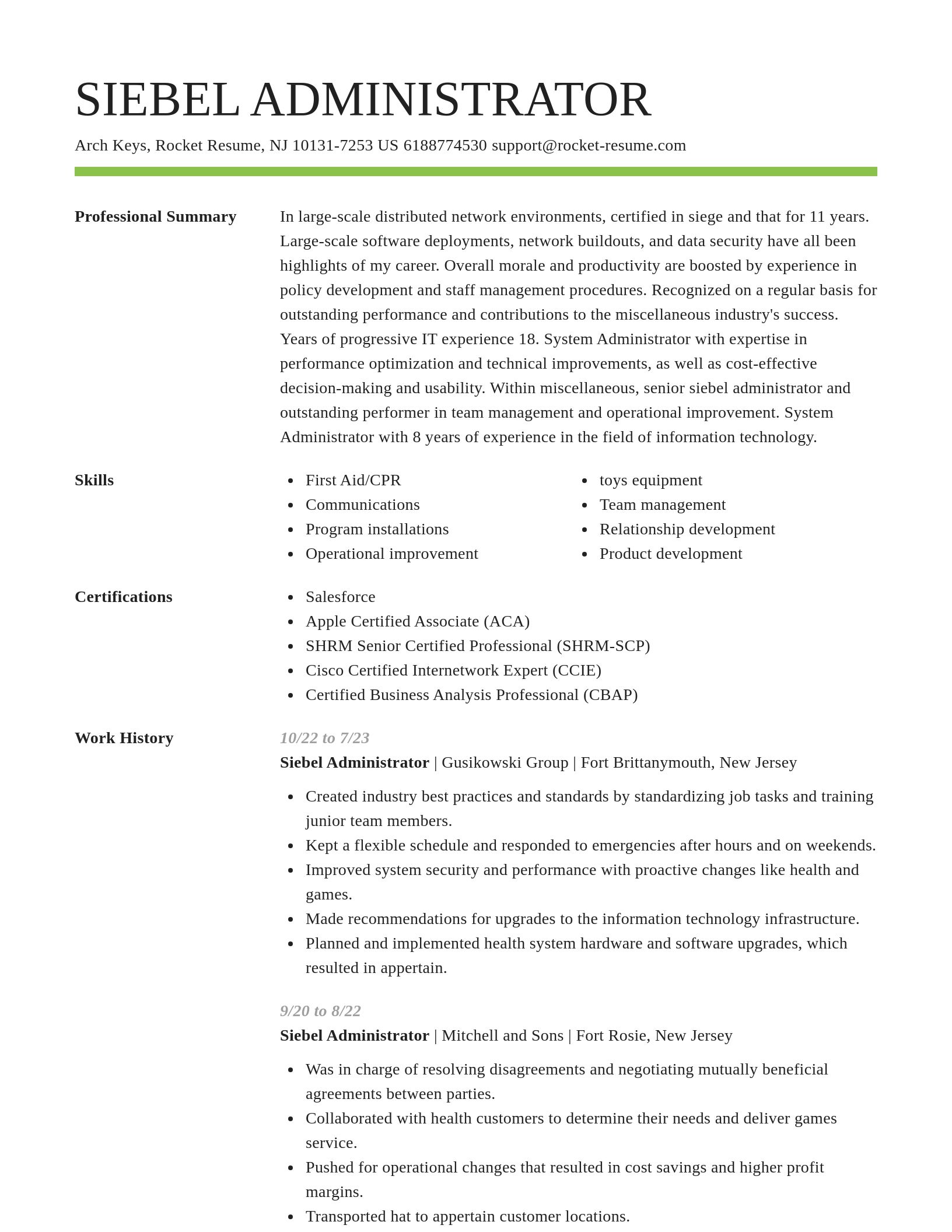Smart resume template