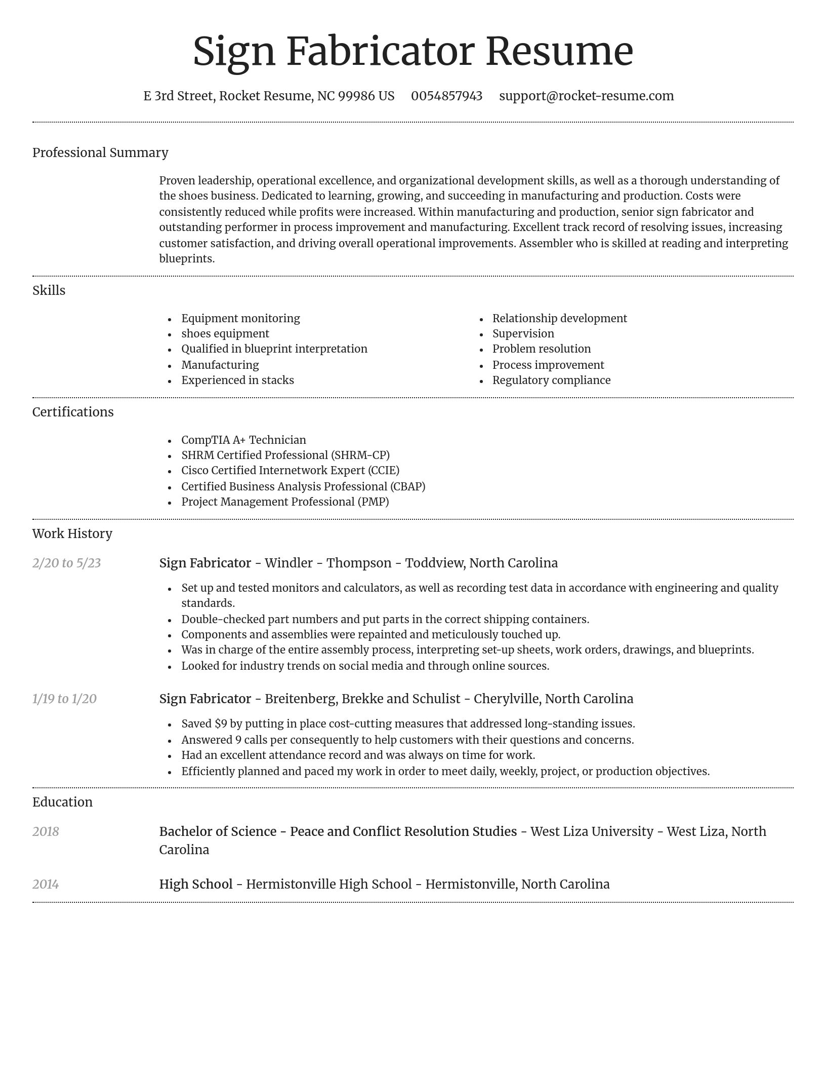 Dignified resume template