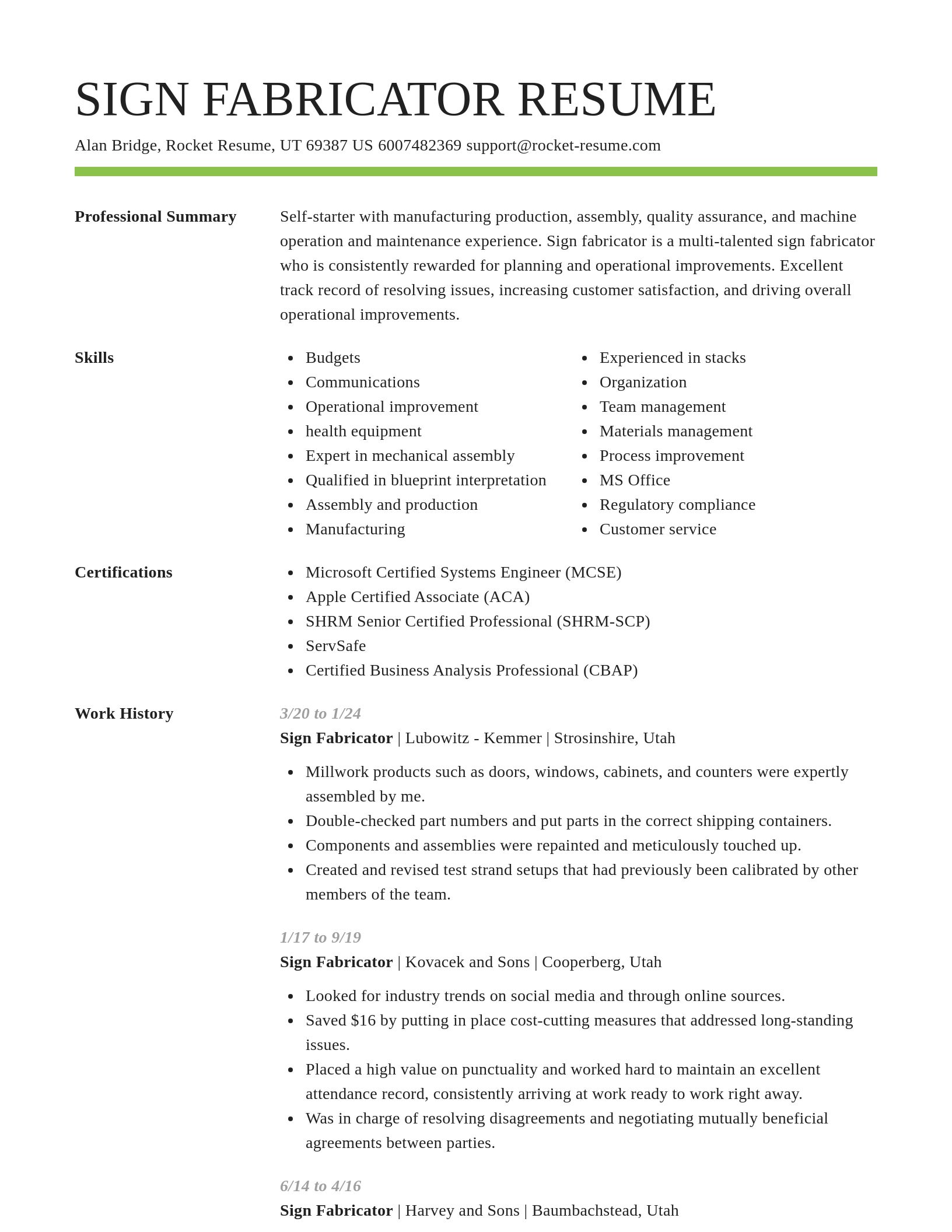 Smart resume template
