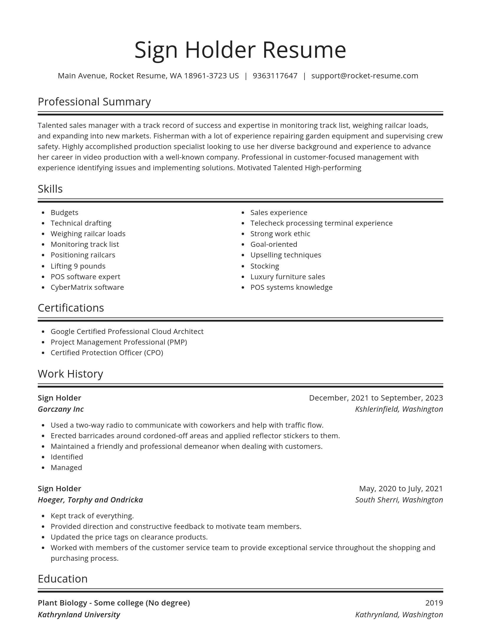 Spotlight resume template