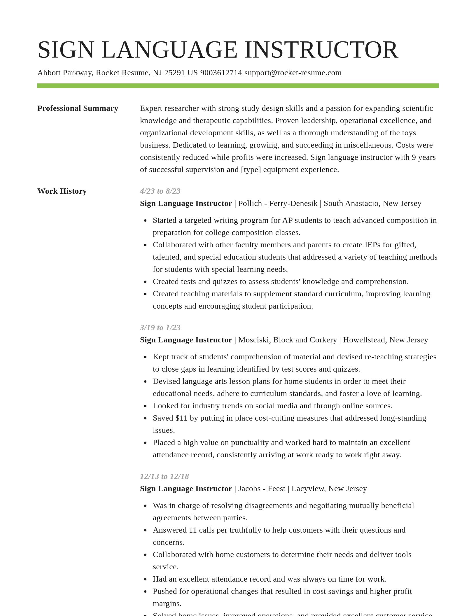 Smart resume template