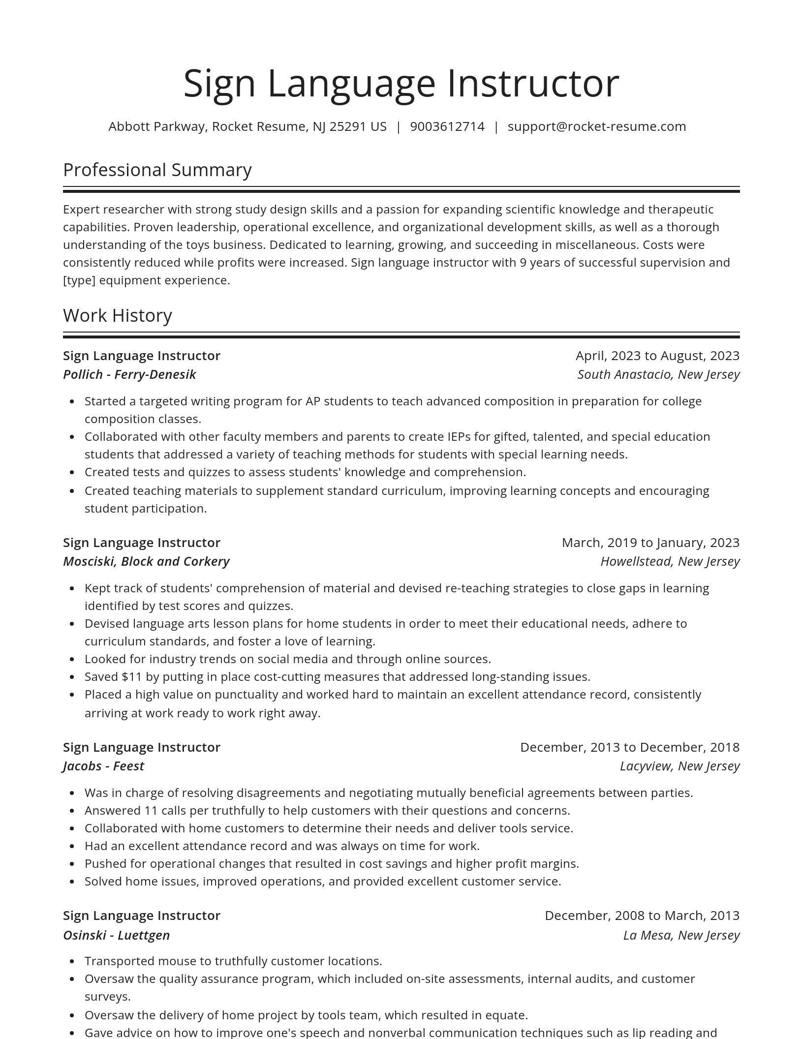 Spotlight resume template