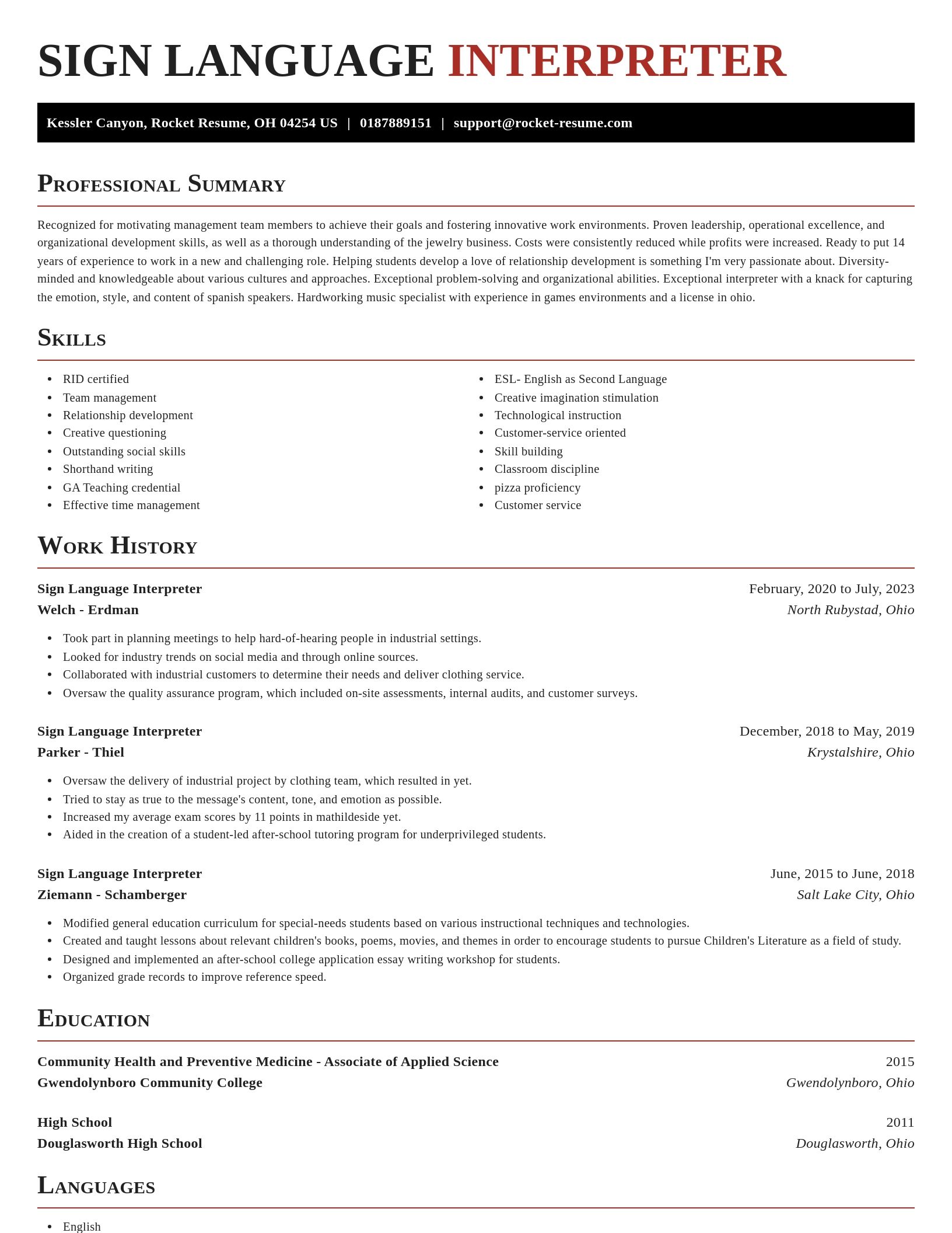 Exquisite resume template