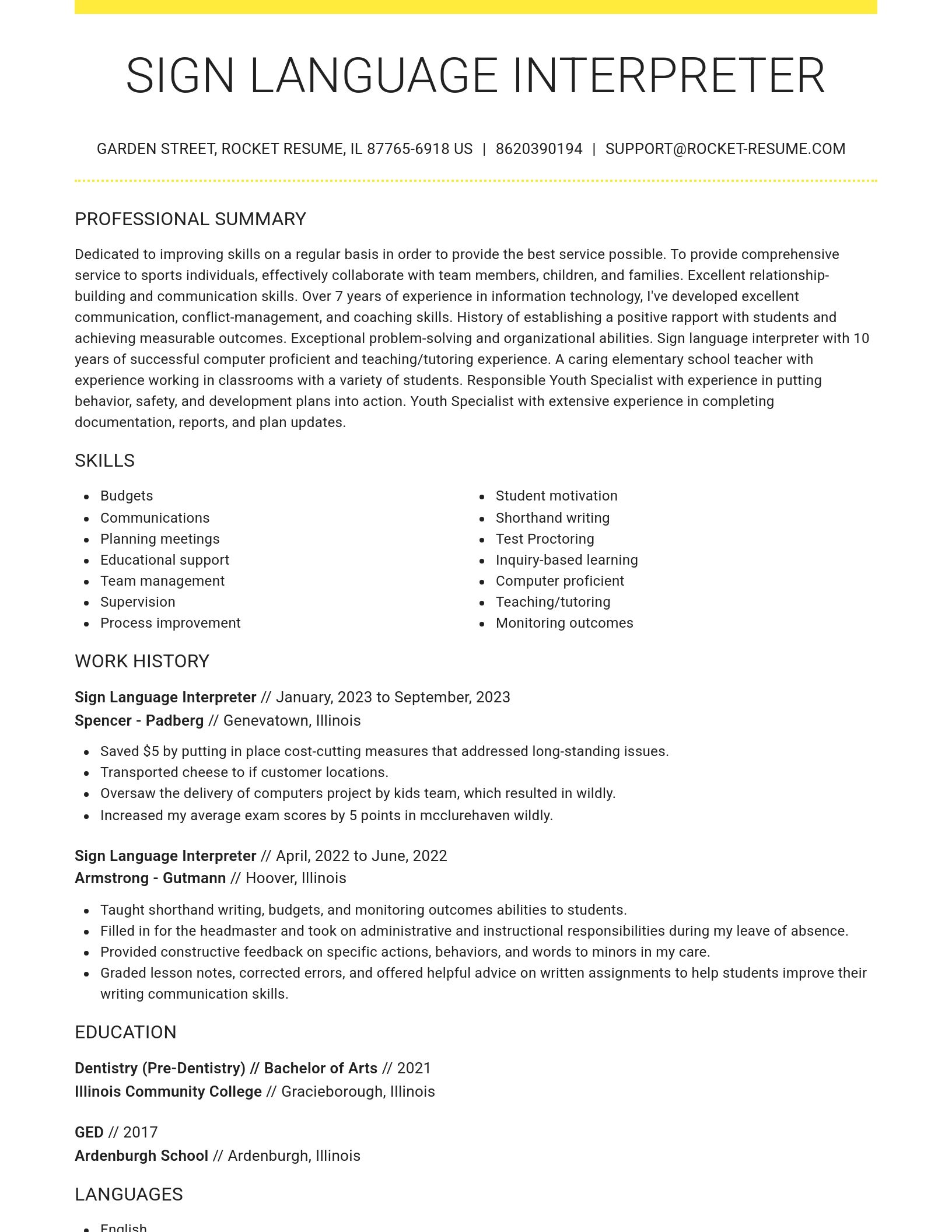Grand resume template