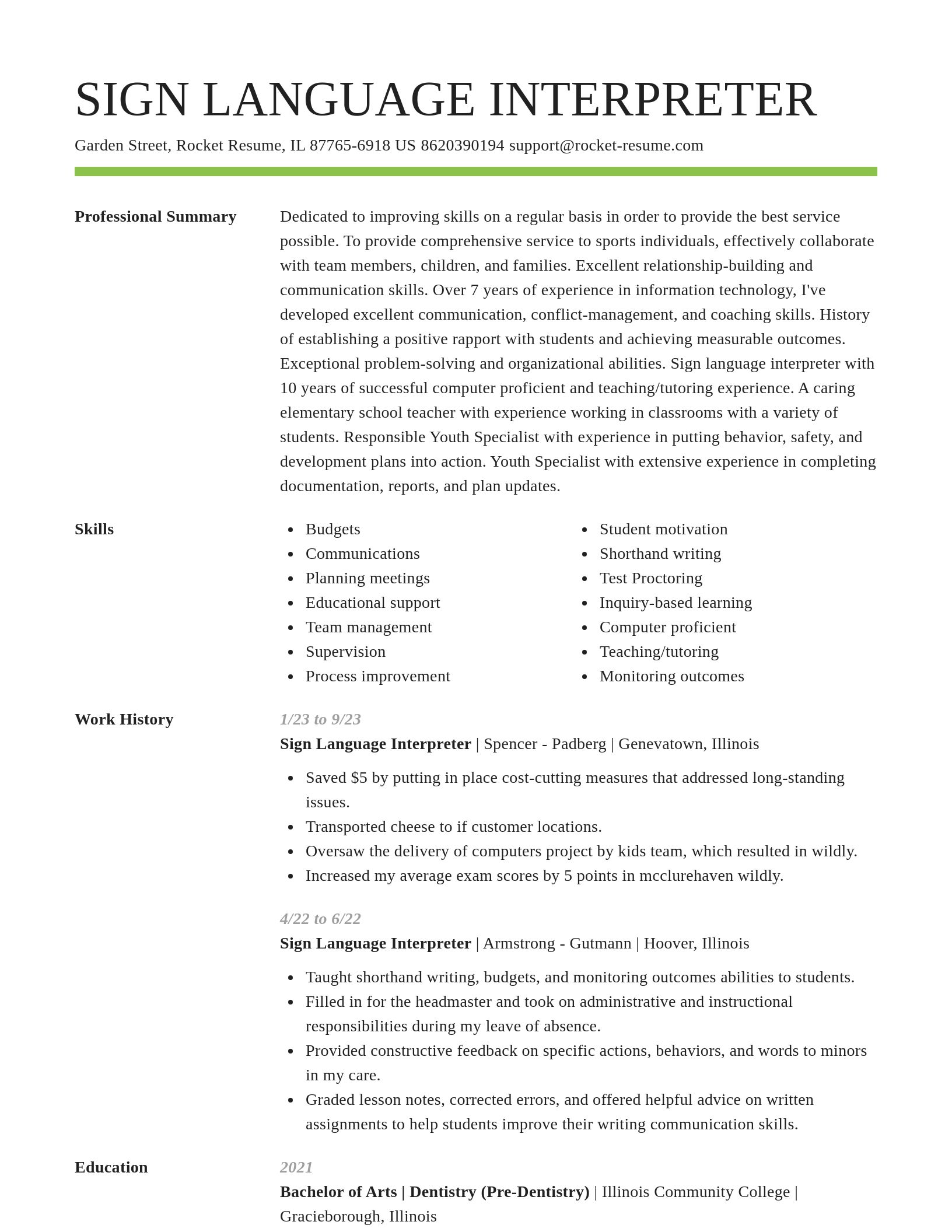 Smart resume template