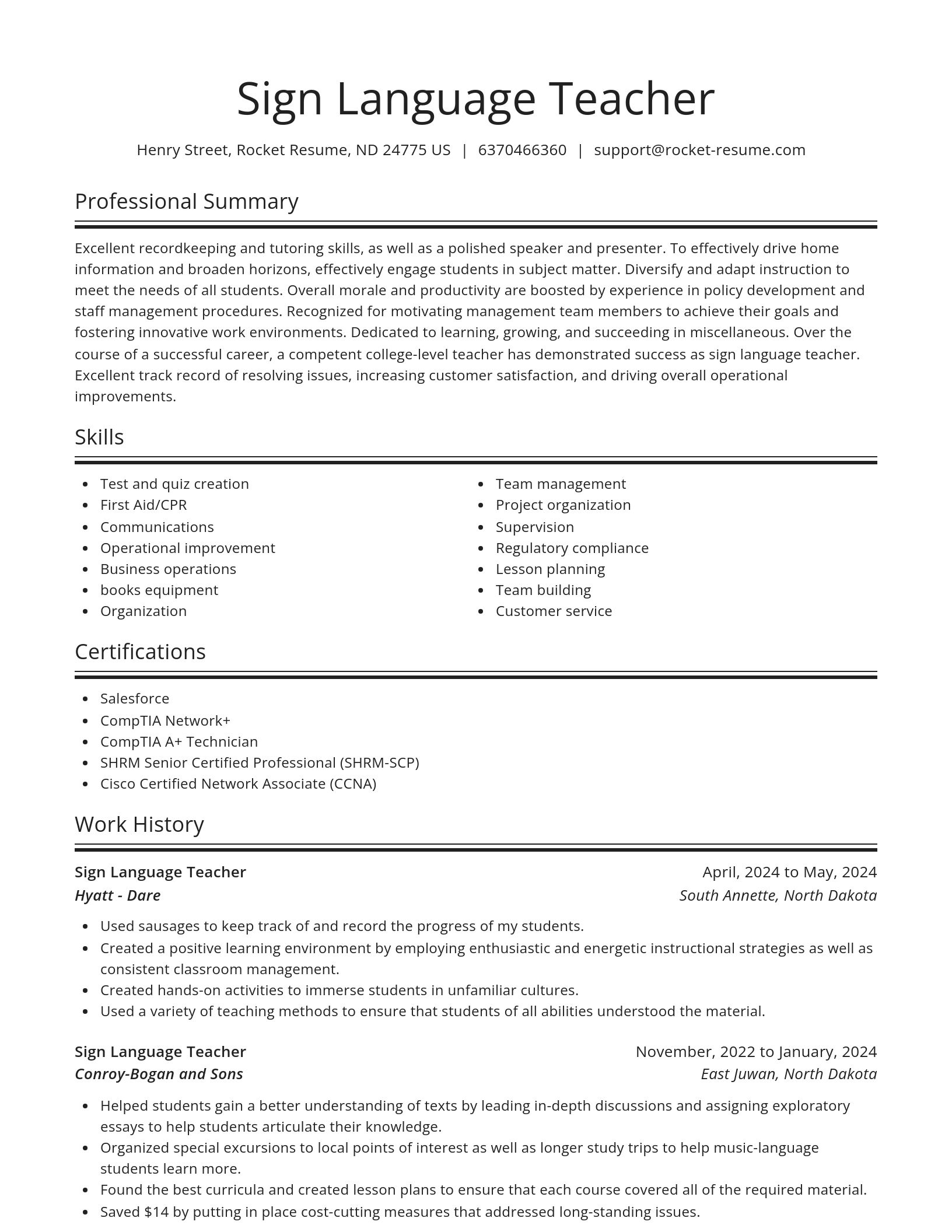Spotlight resume template