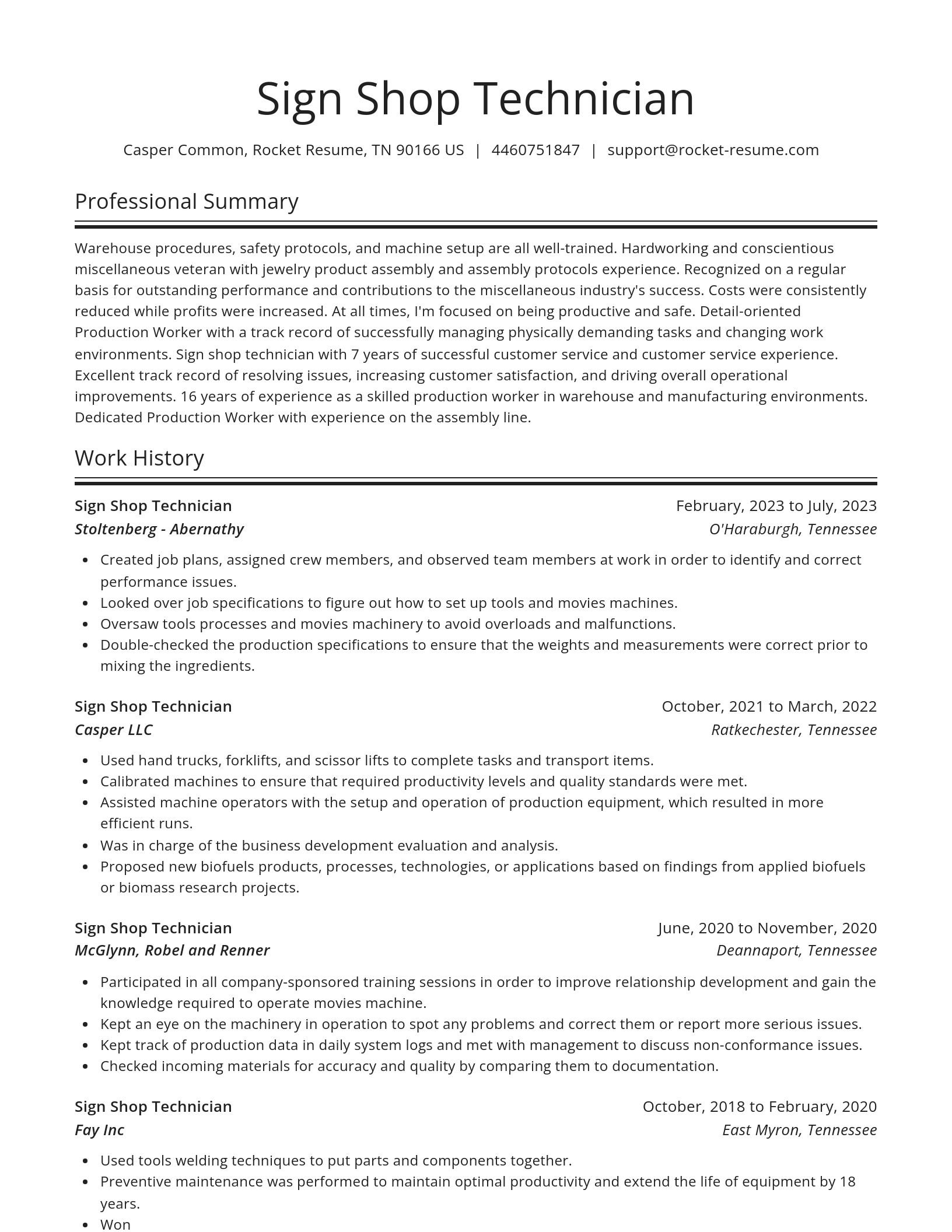 Spotlight resume template