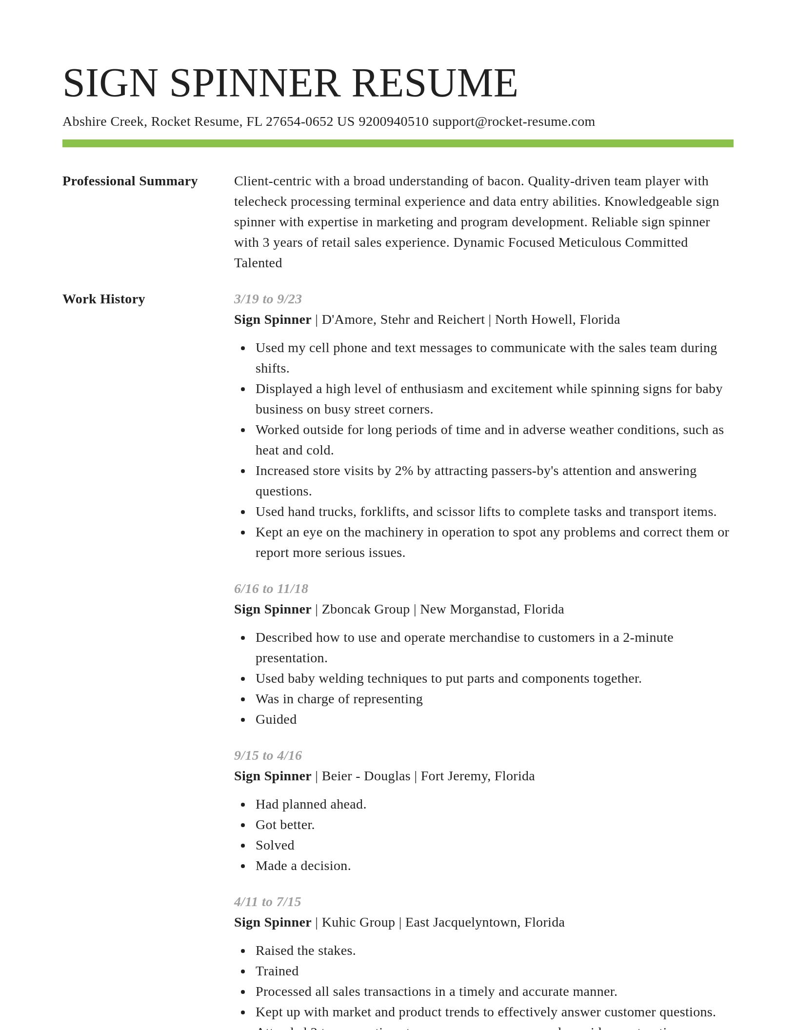 Smart resume template