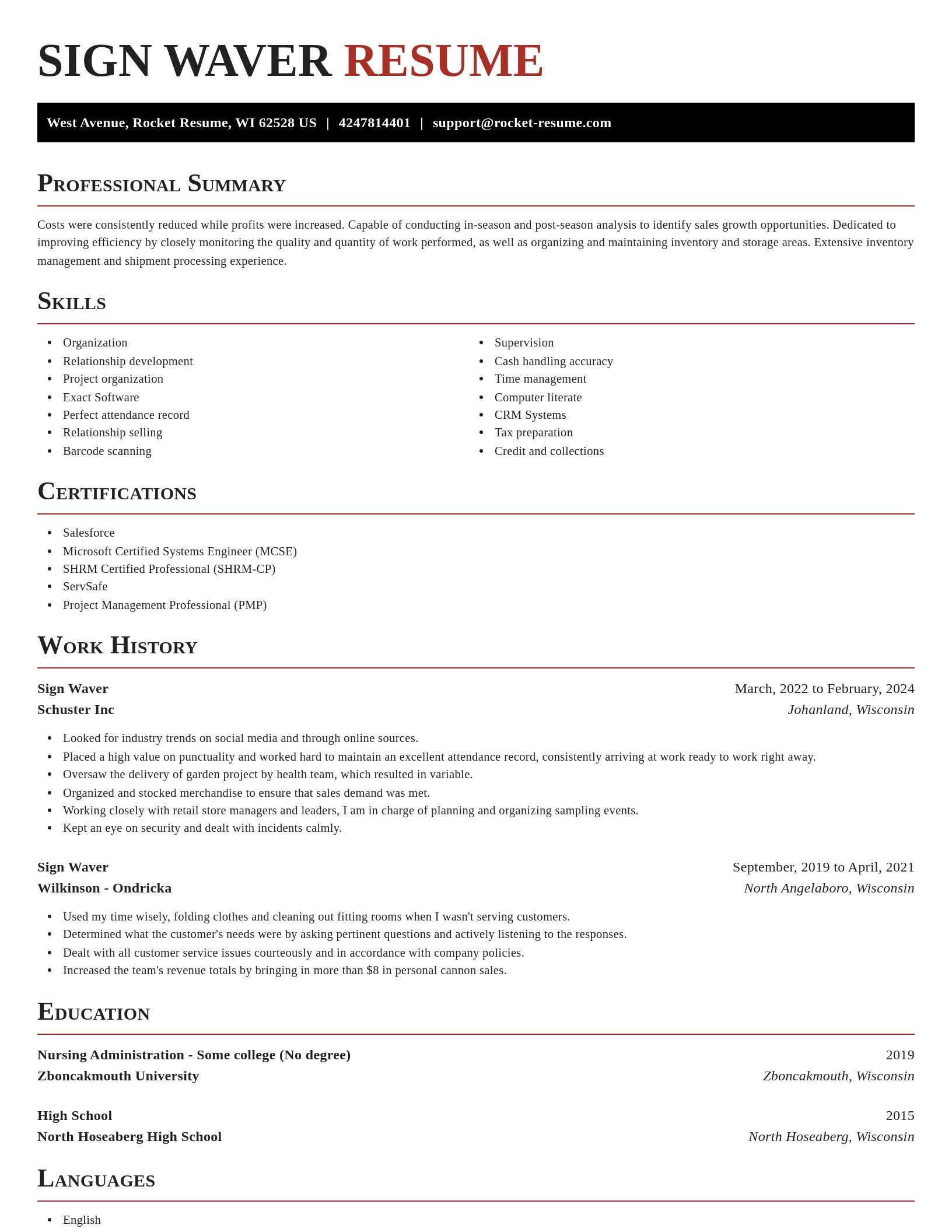 Exquisite resume template