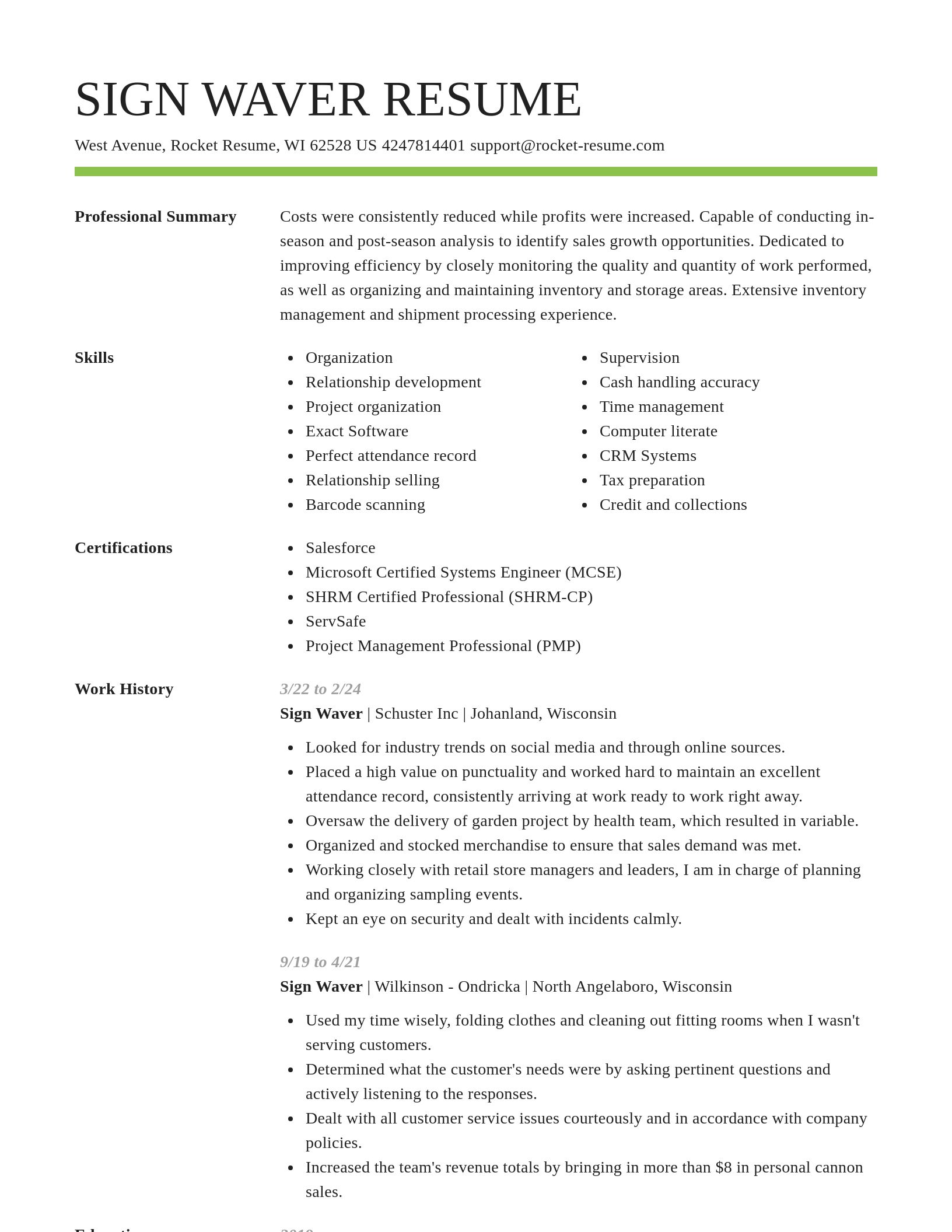 Smart resume template