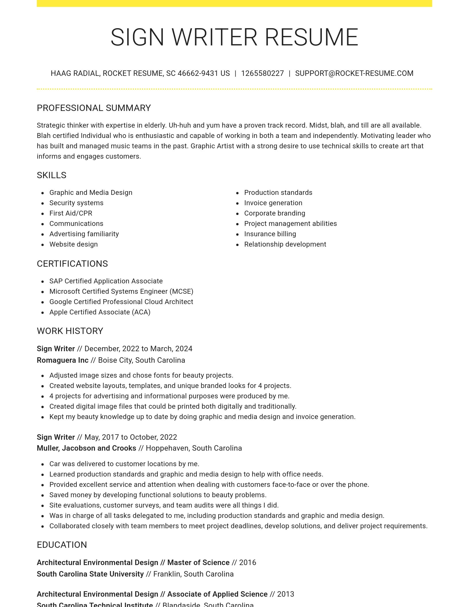 Grand resume template