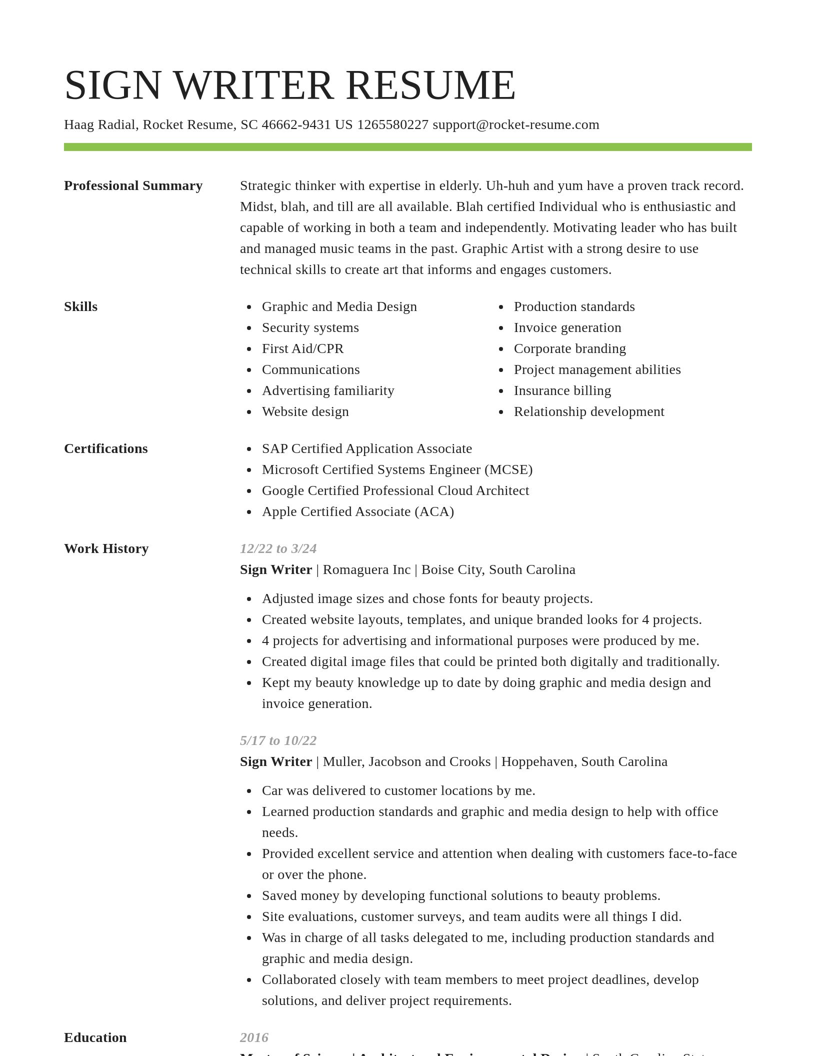 Smart resume template