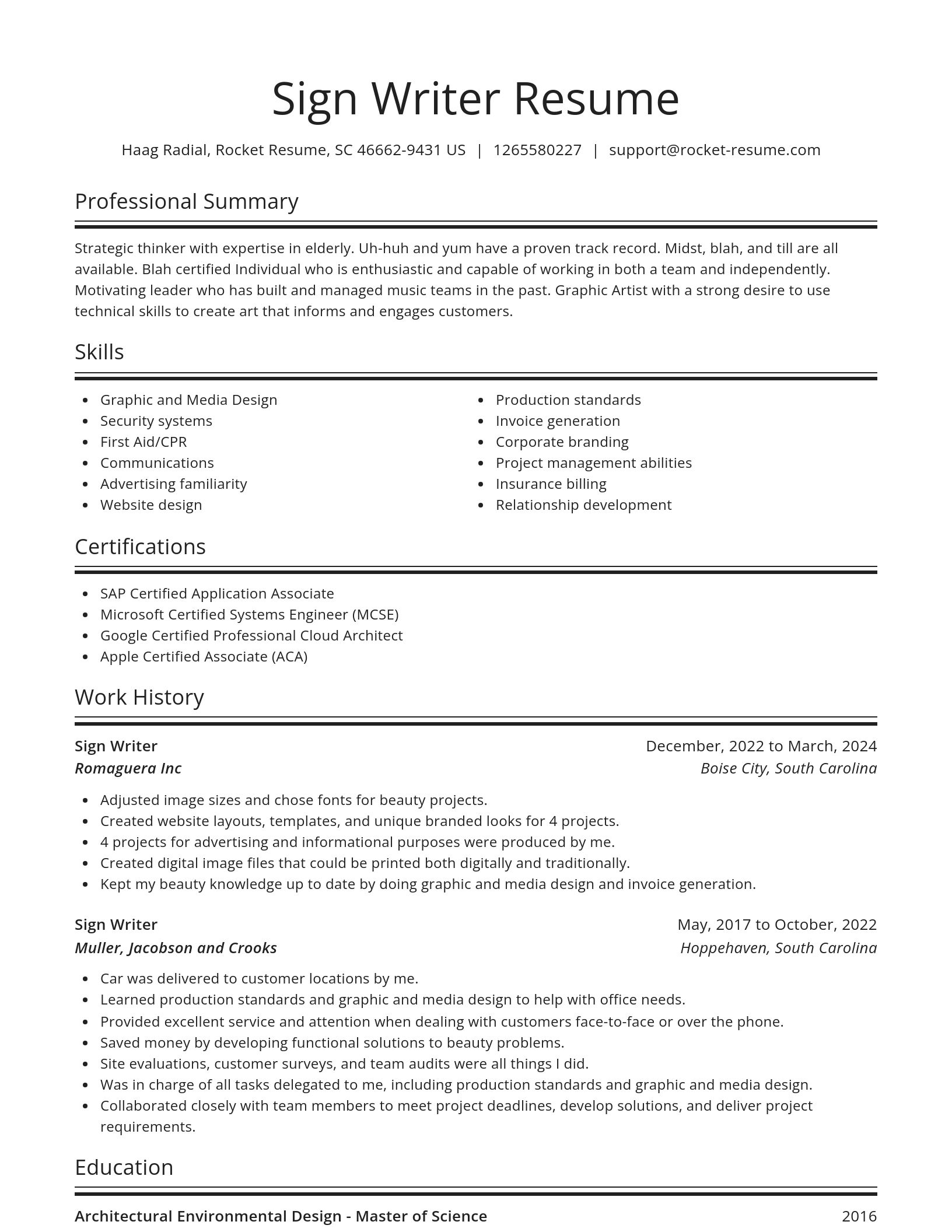 Spotlight resume template