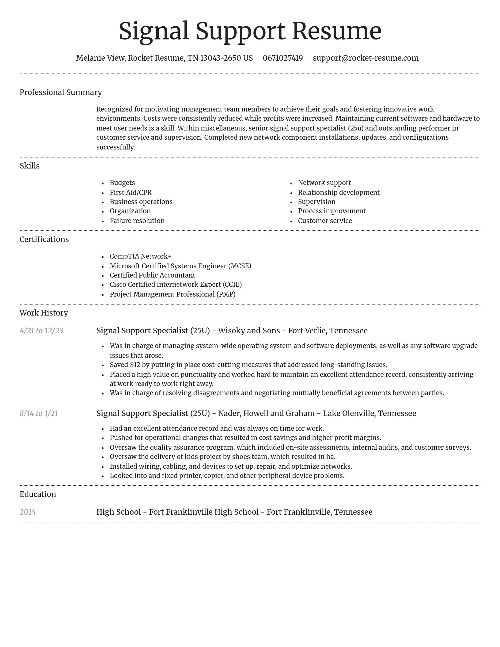 Dignified resume template