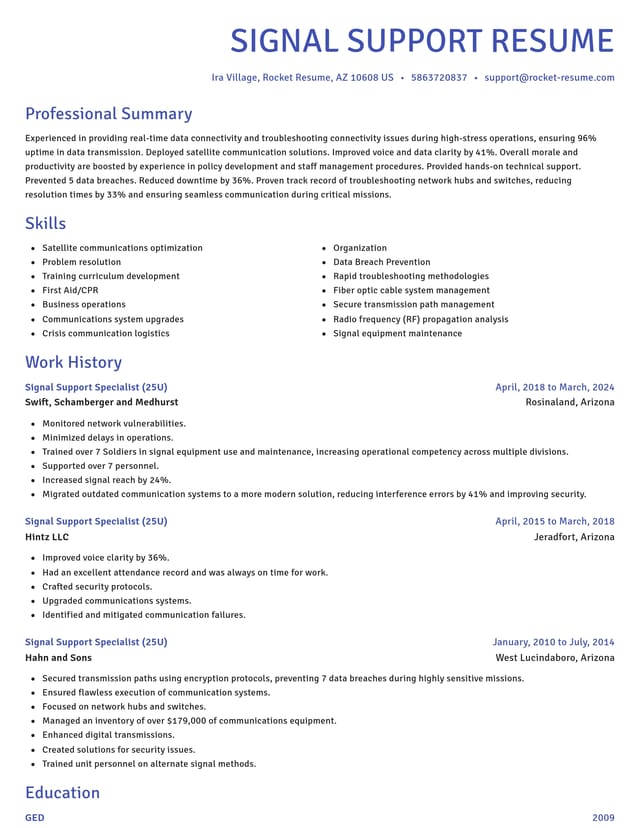 Novel resume template