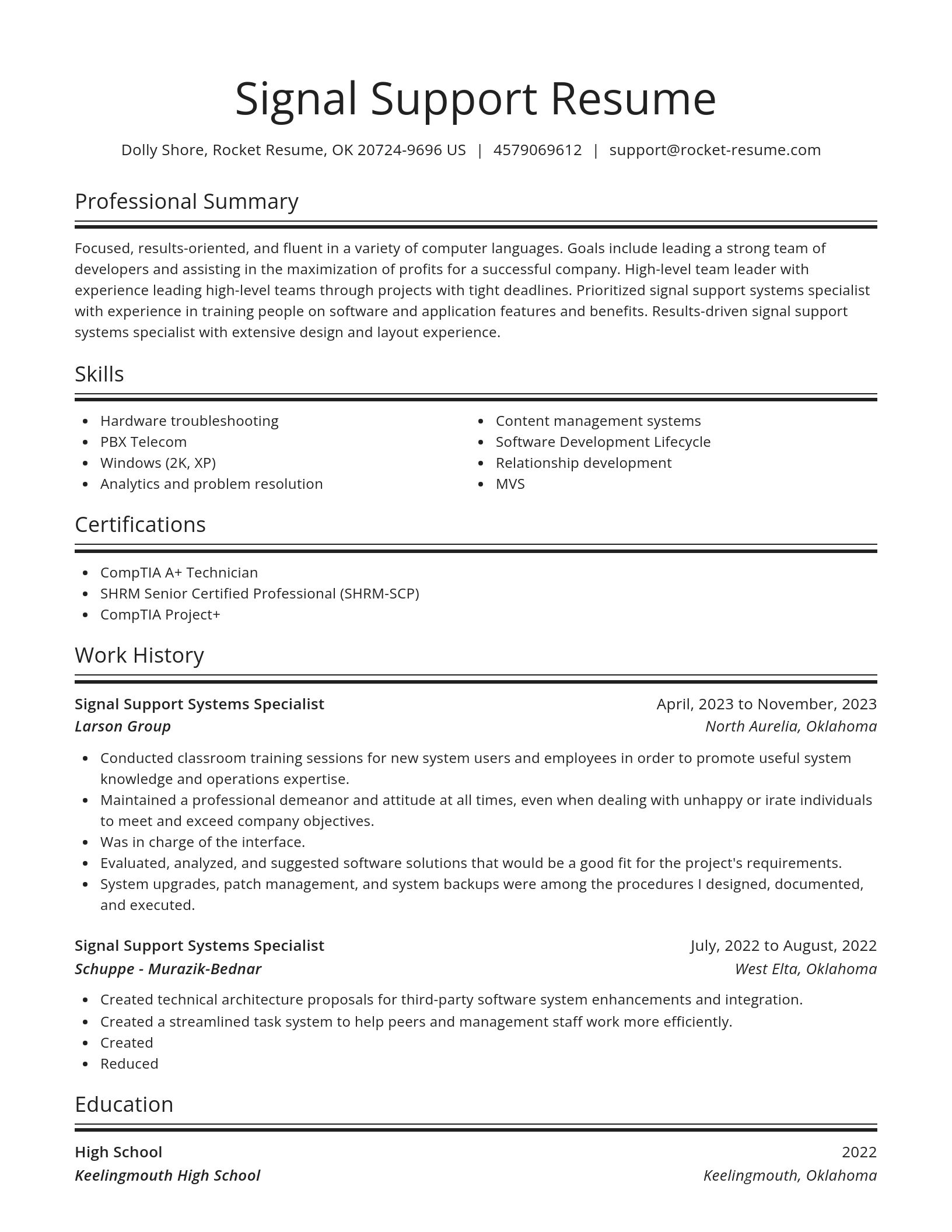 Spotlight resume template