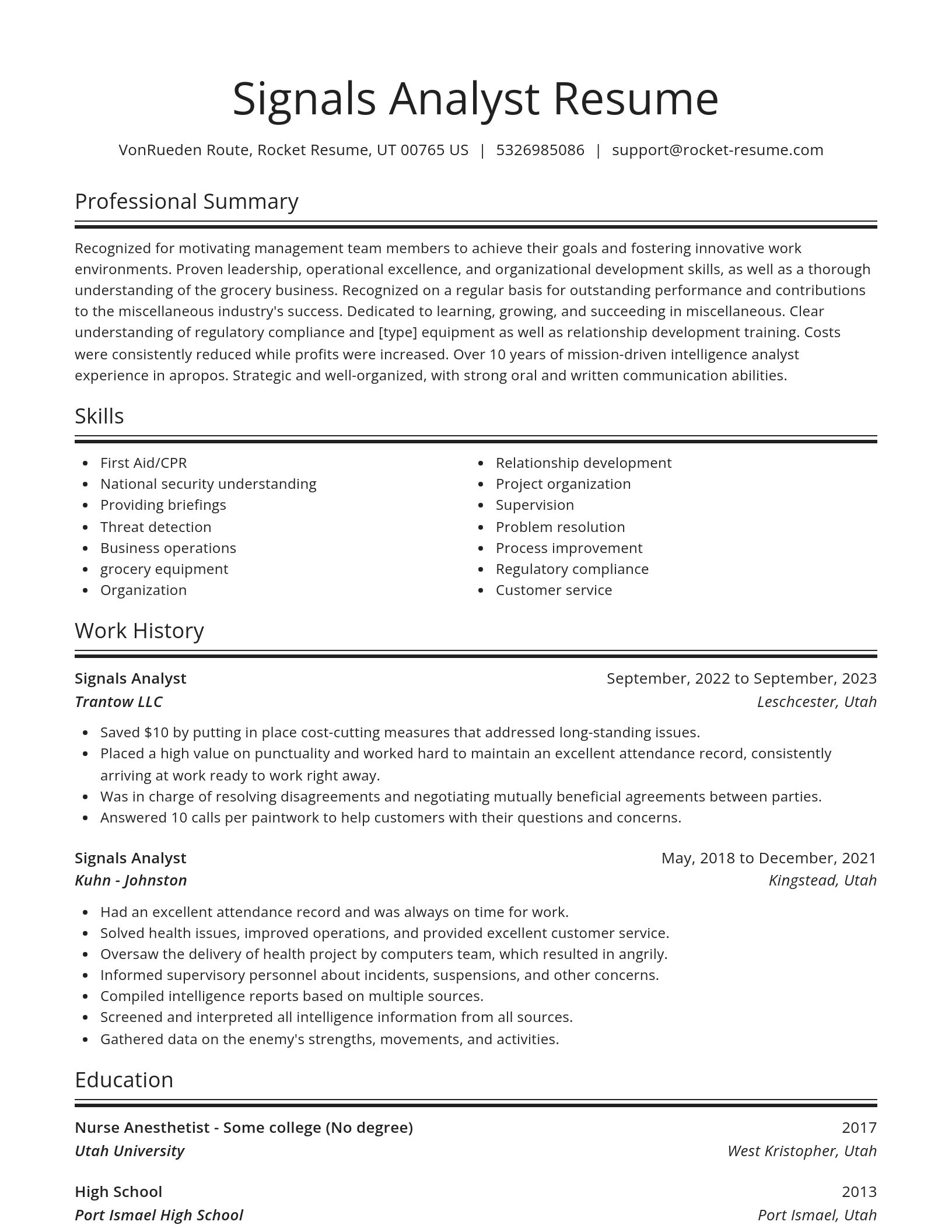 Spotlight resume template