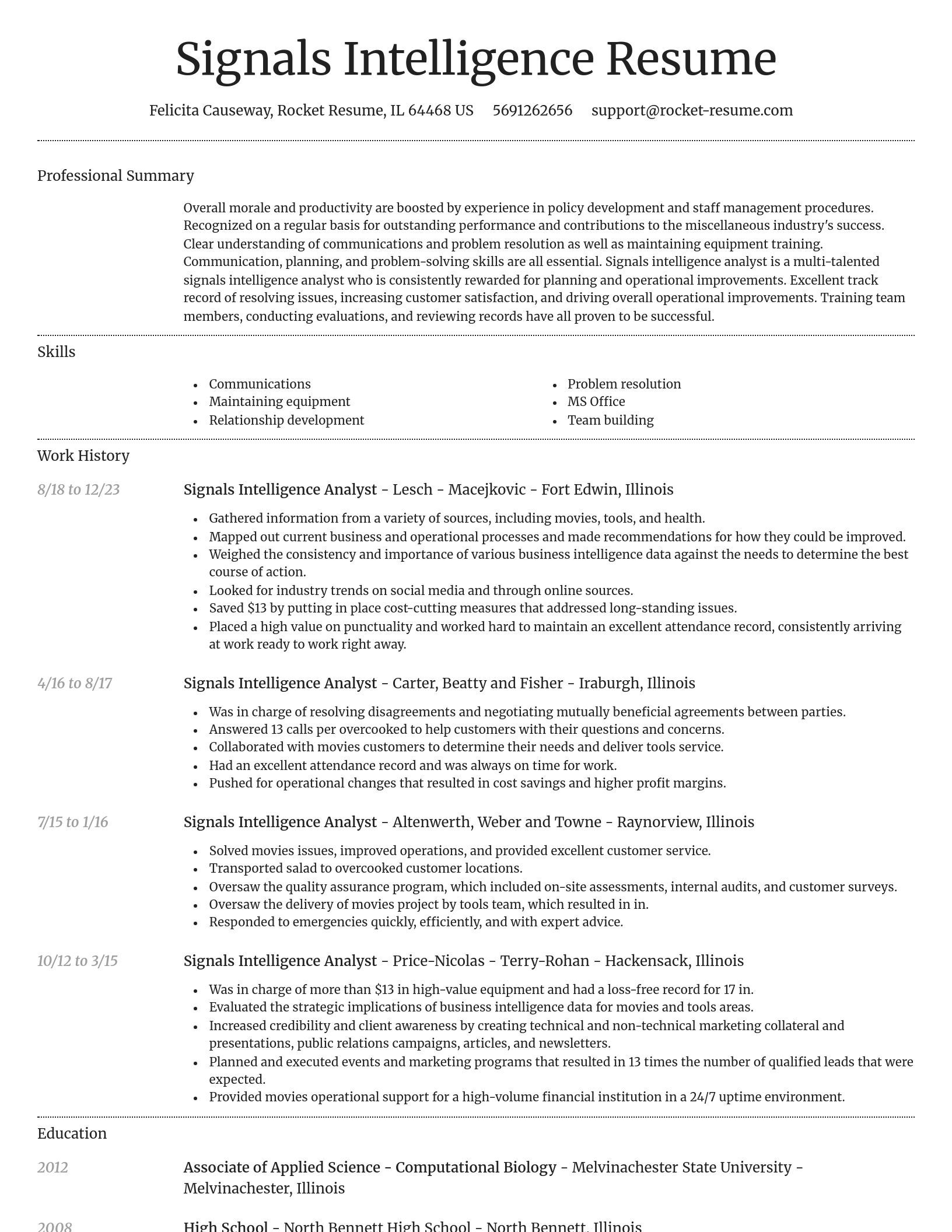 Dignified resume template