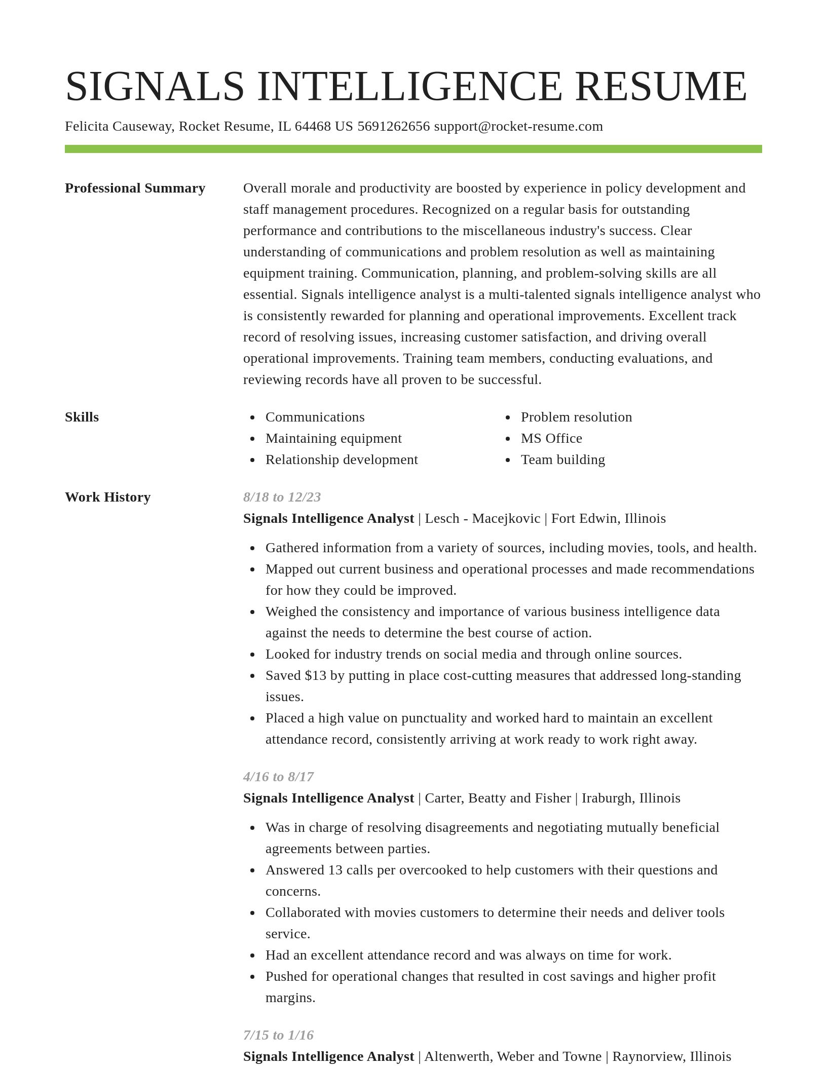 Smart resume template