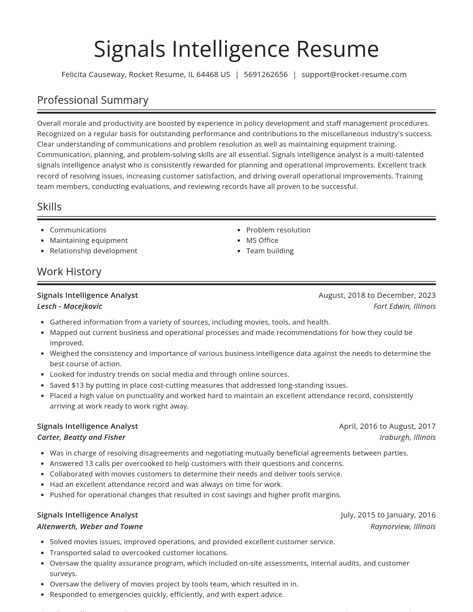 Spotlight resume template