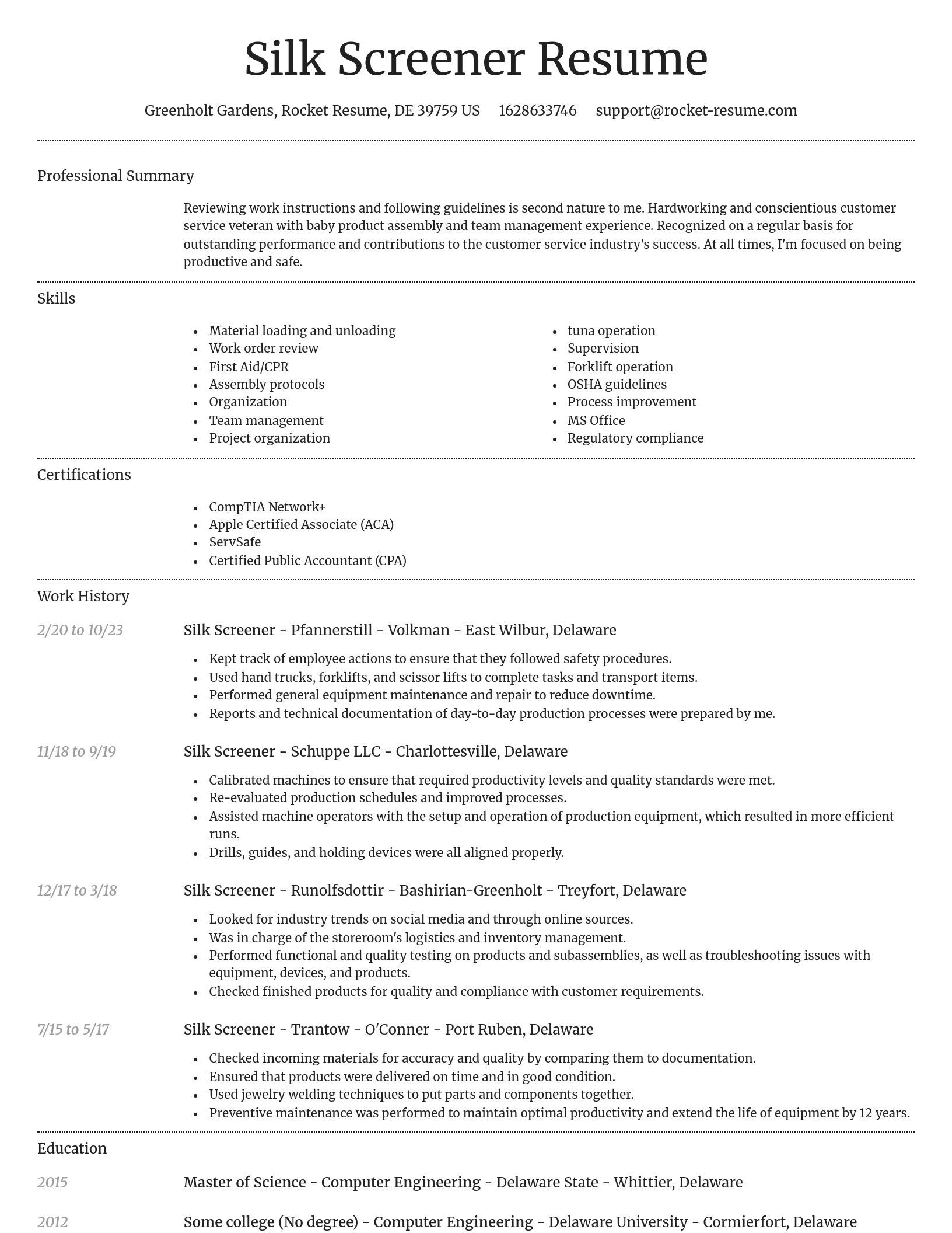 Dignified resume template