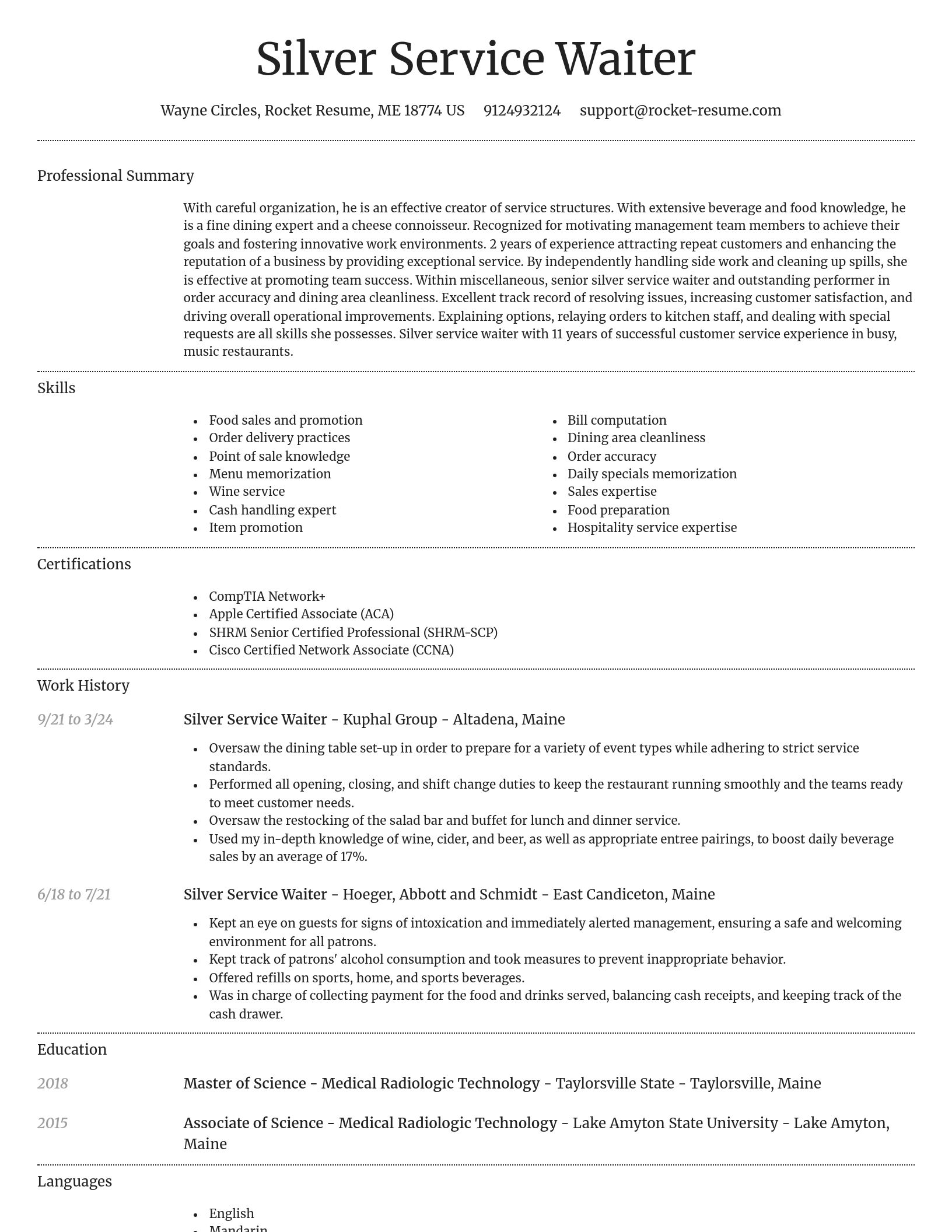 Dignified resume template