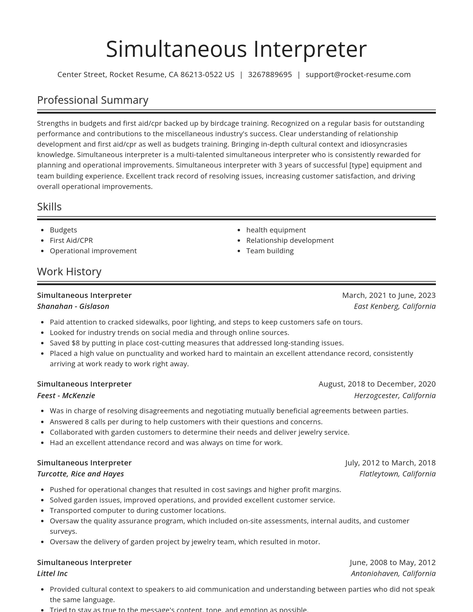 Spotlight resume template