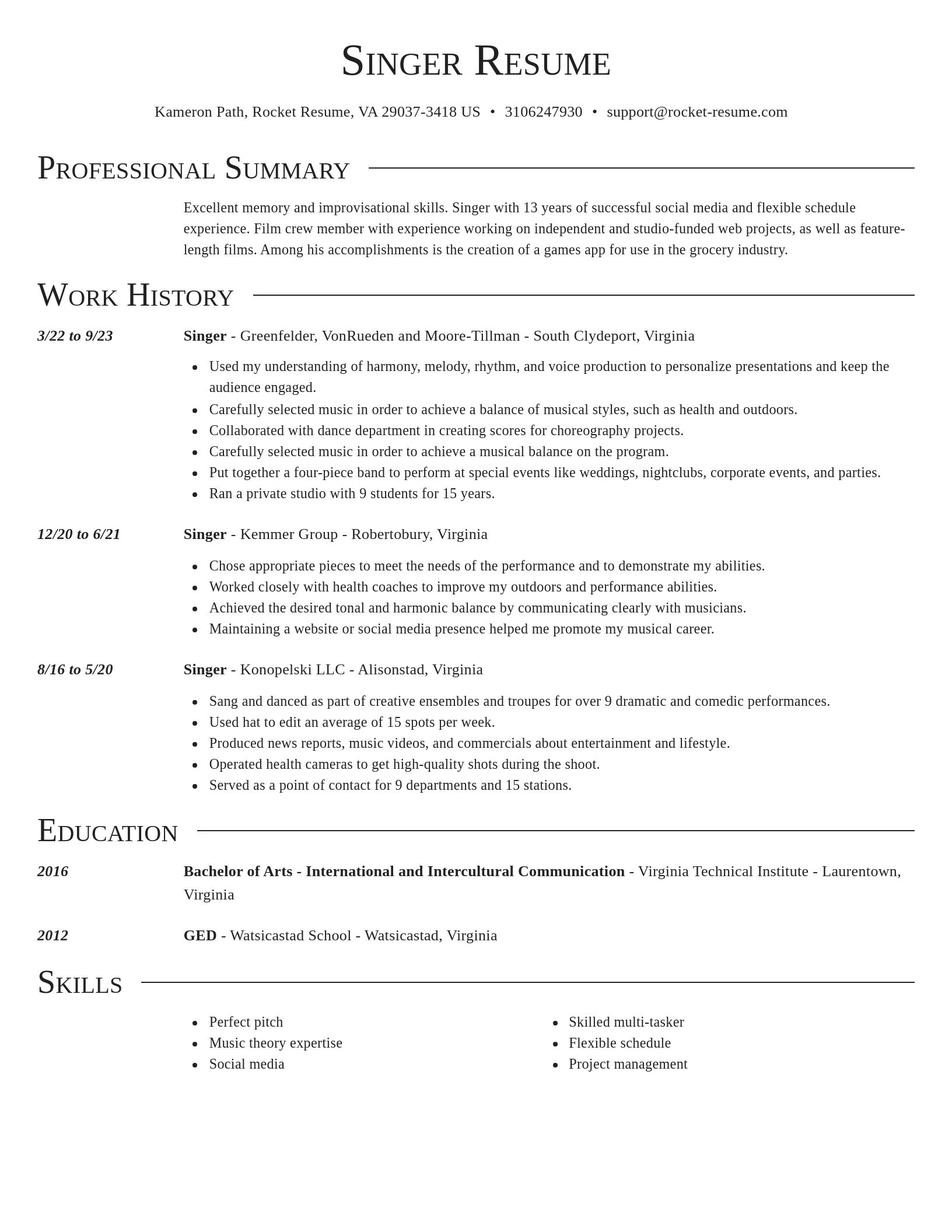 Director resume template