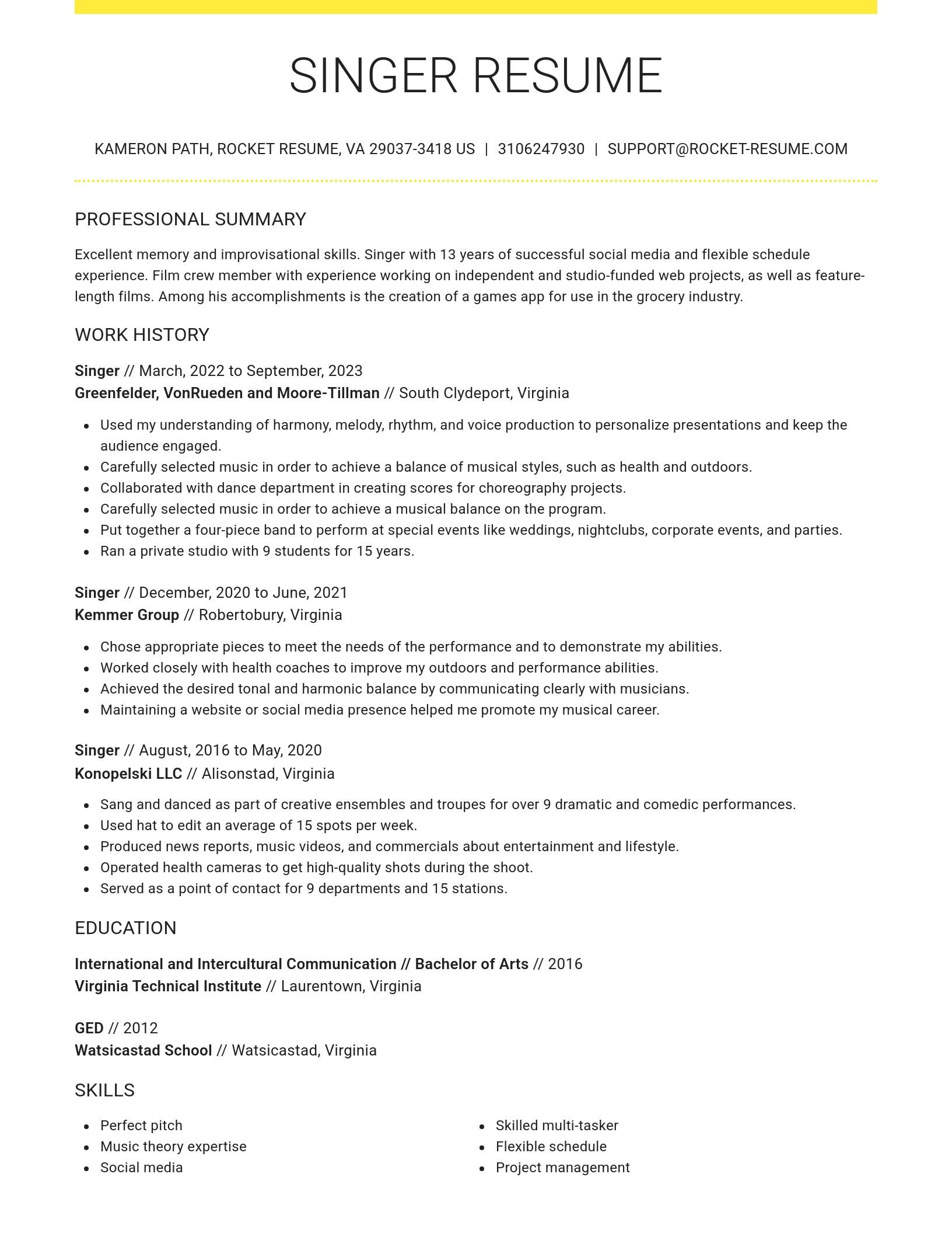 Grand resume template