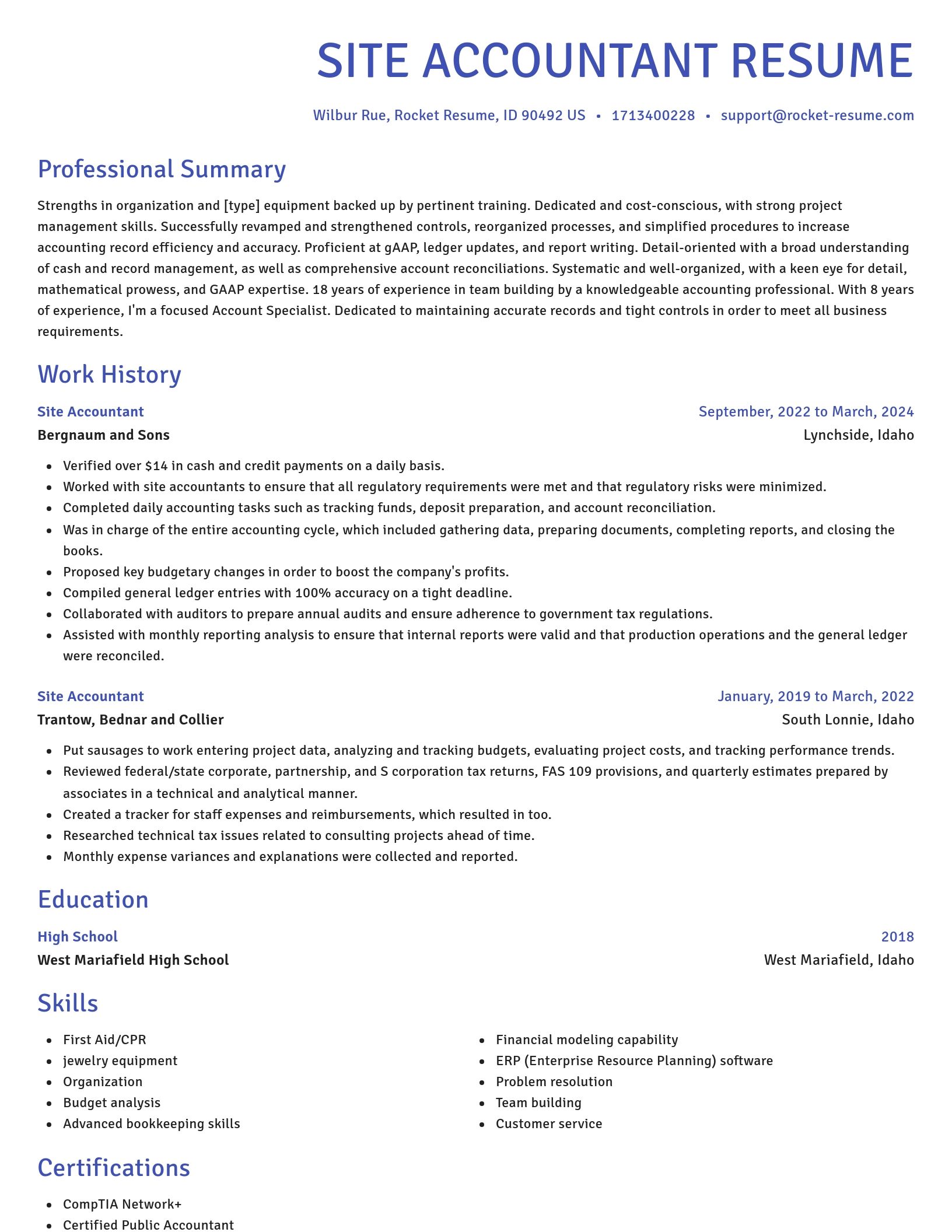 Novel resume template