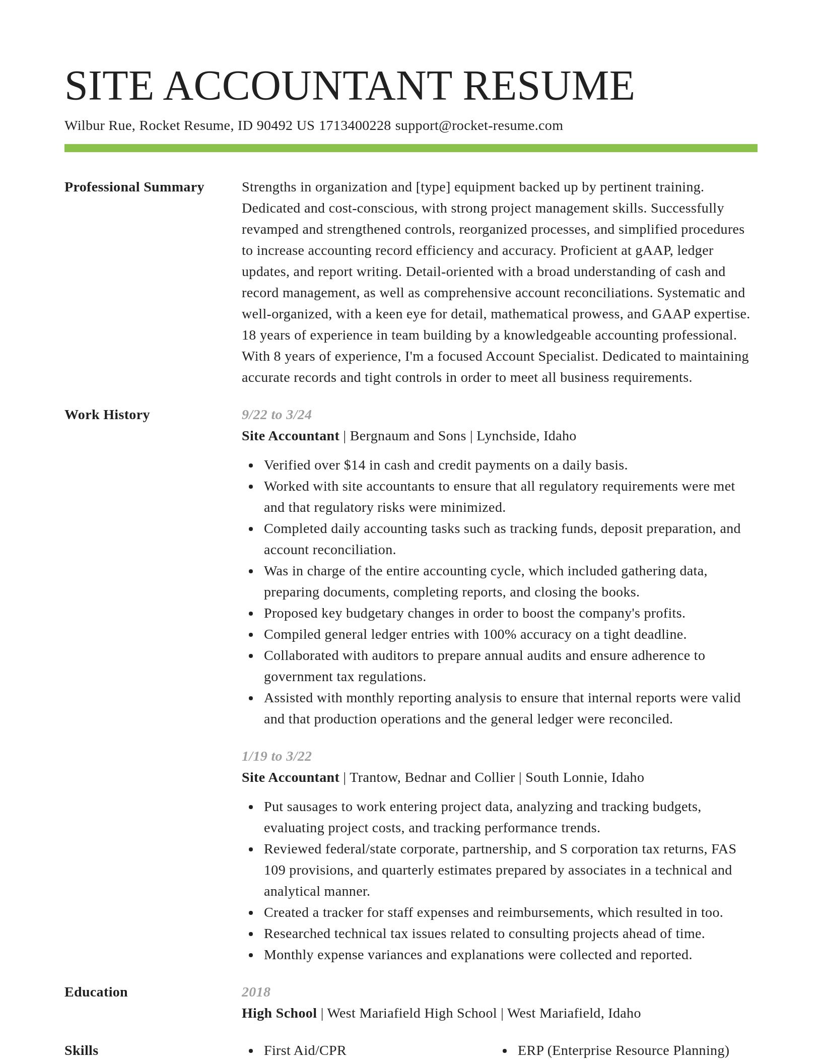Smart resume template