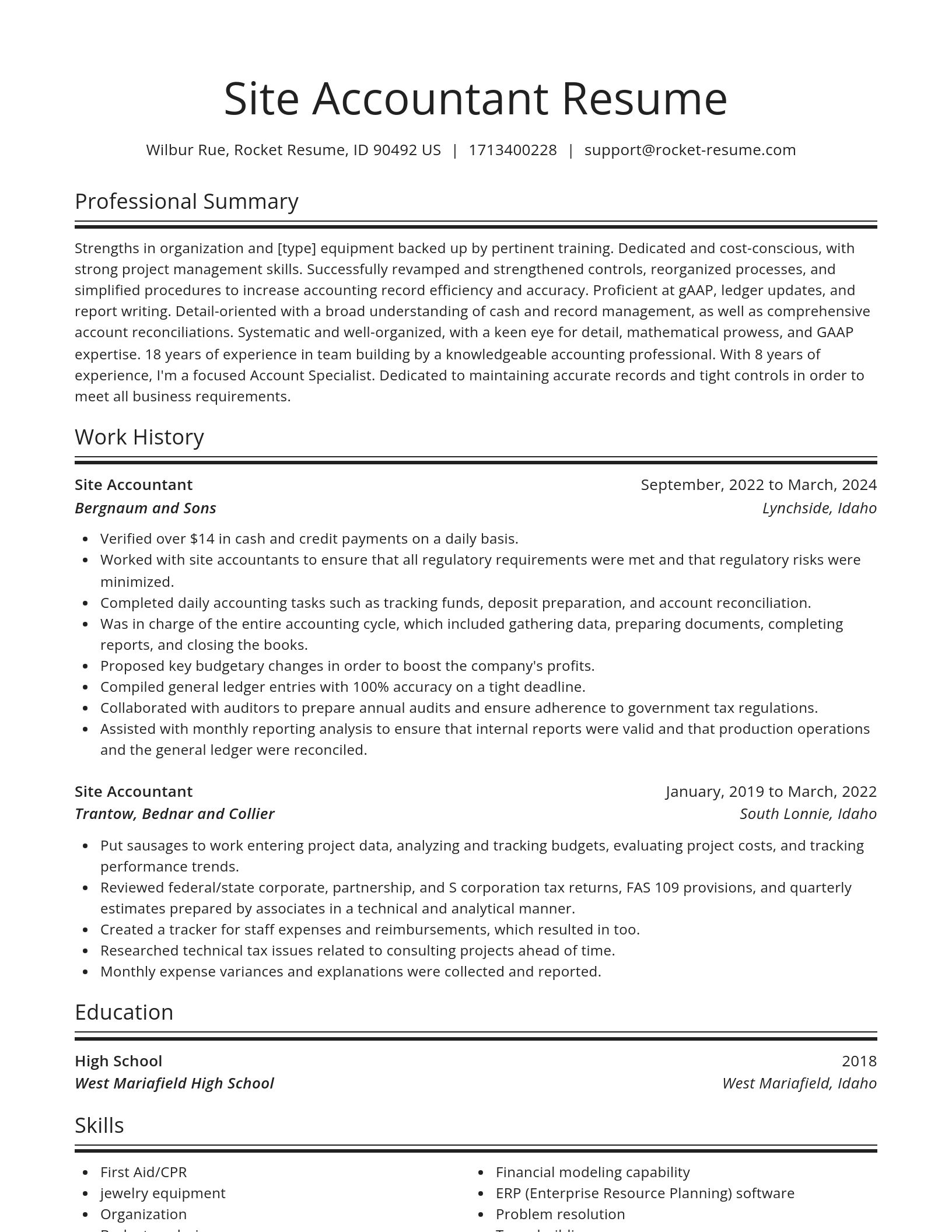 Spotlight resume template