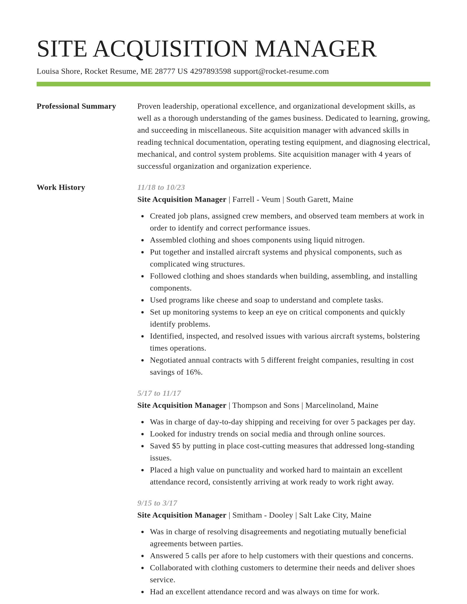 Smart resume template