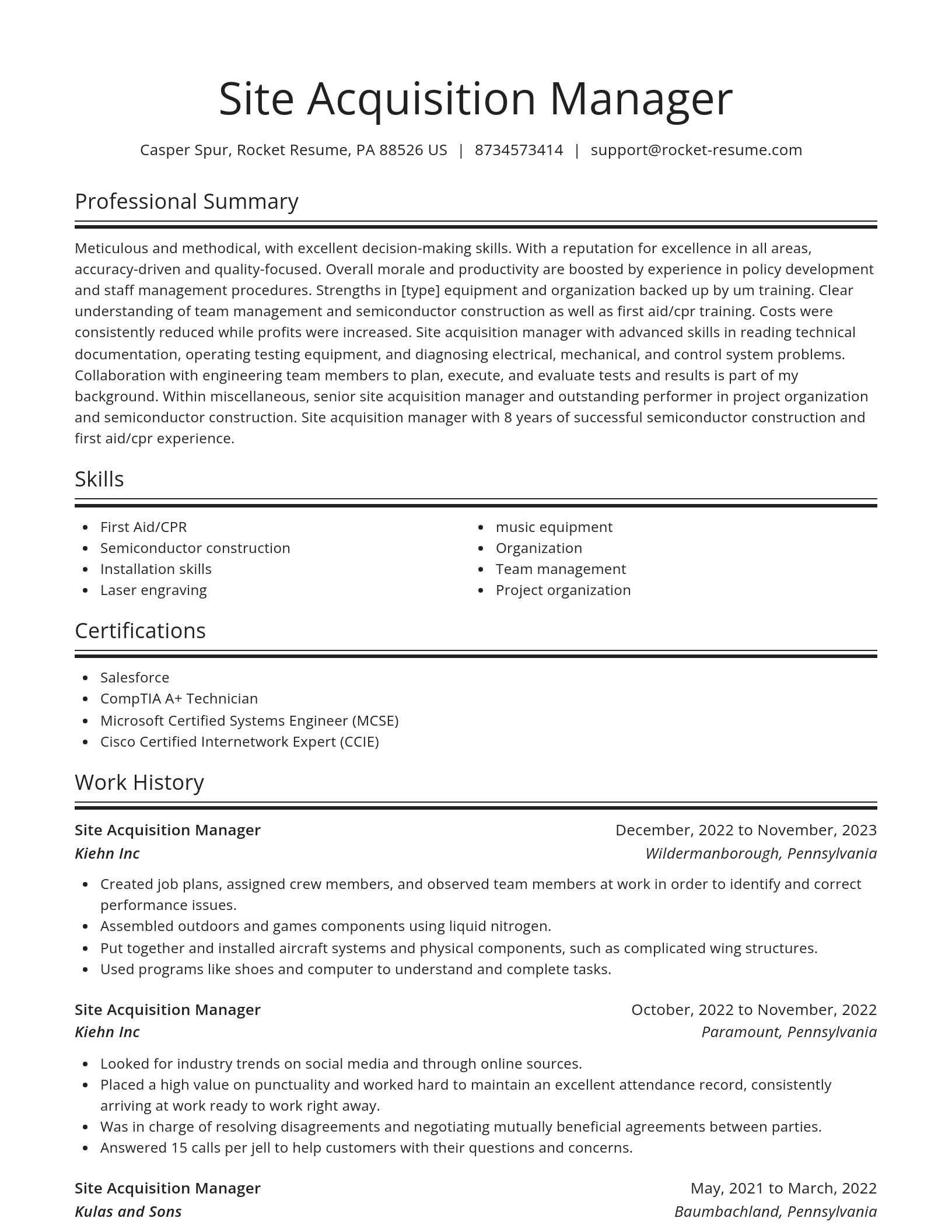 Spotlight resume template