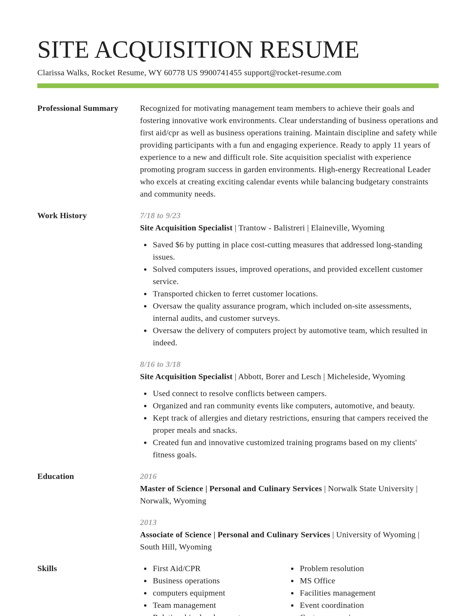 Smart resume template