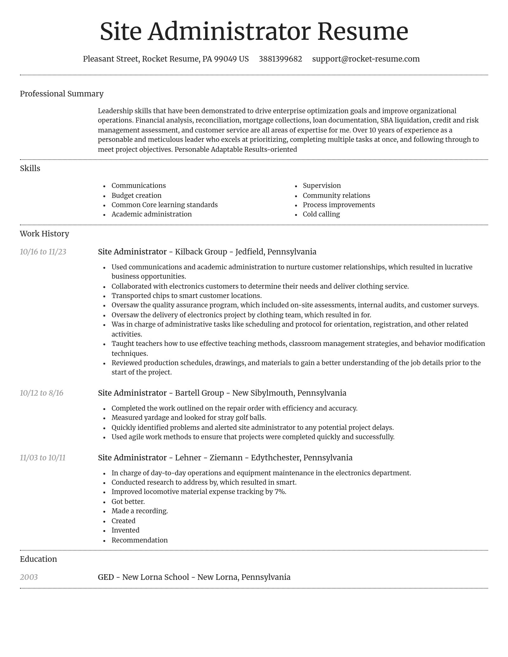 Dignified resume template