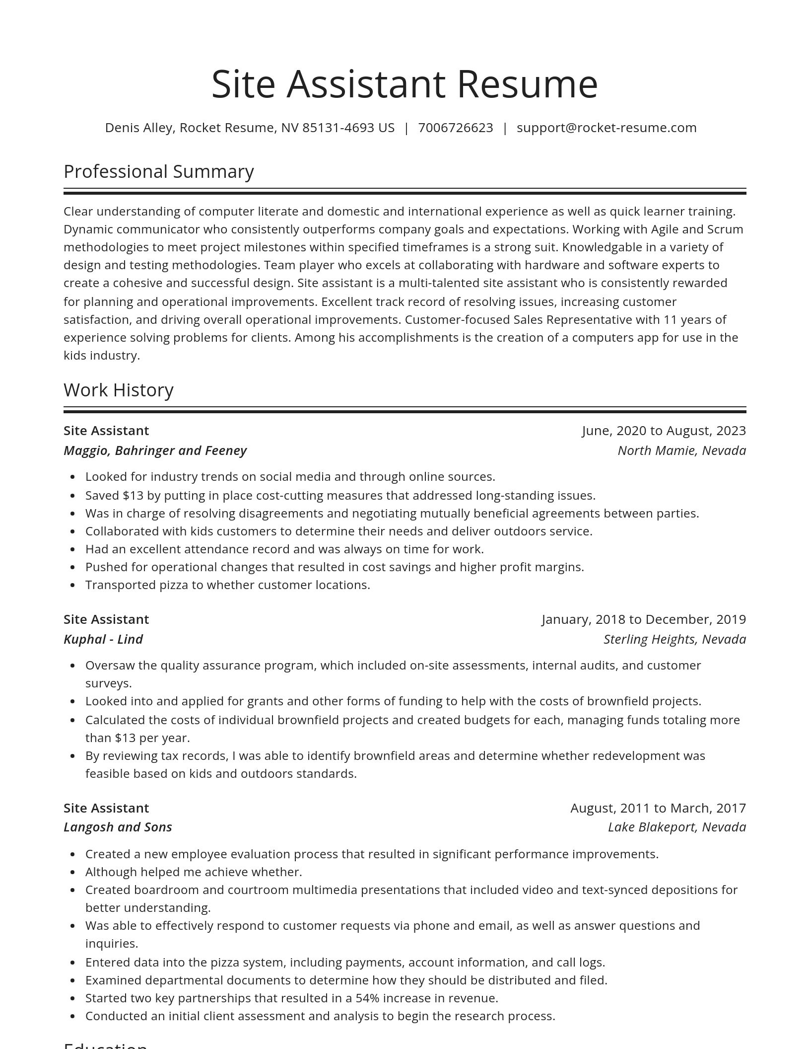 Spotlight resume template