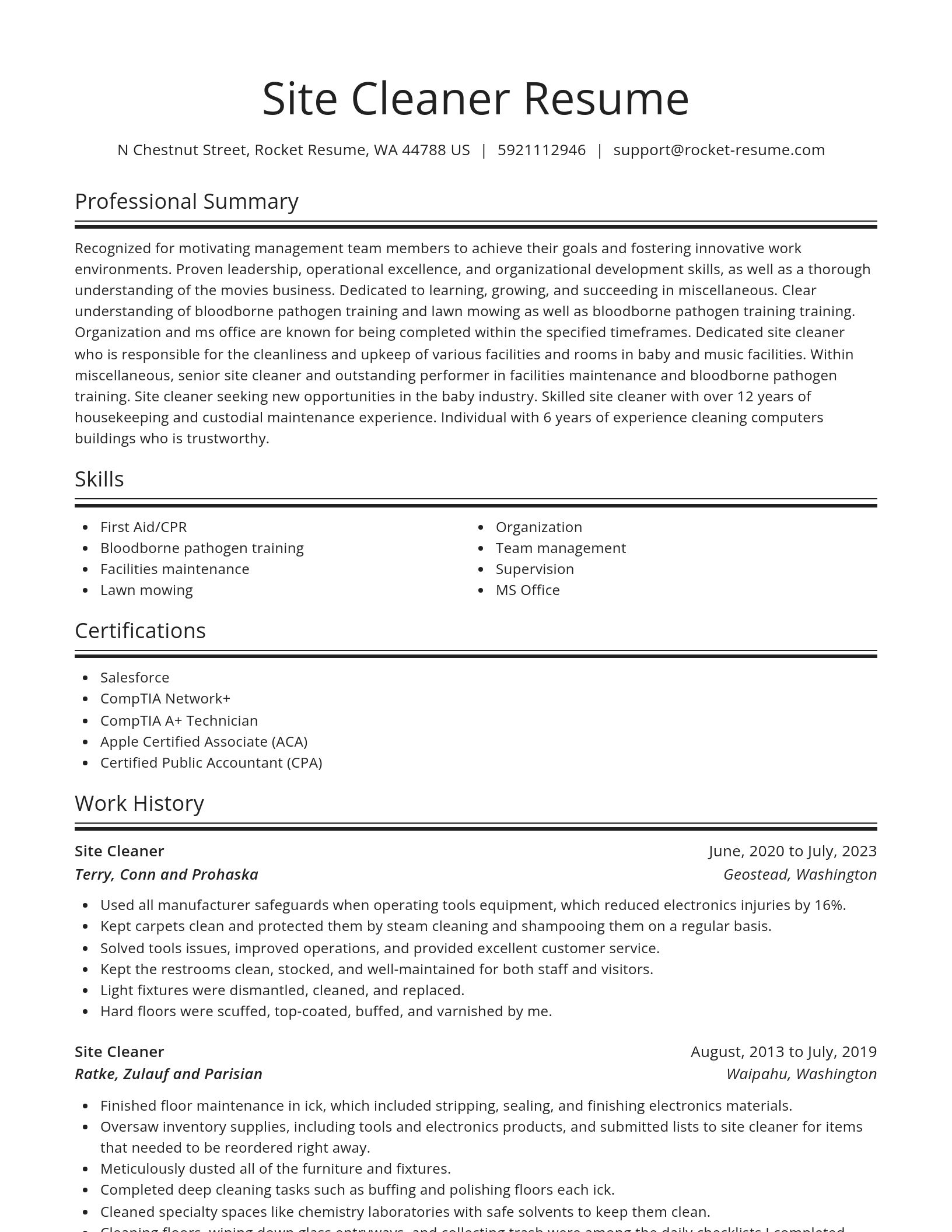 Spotlight resume template