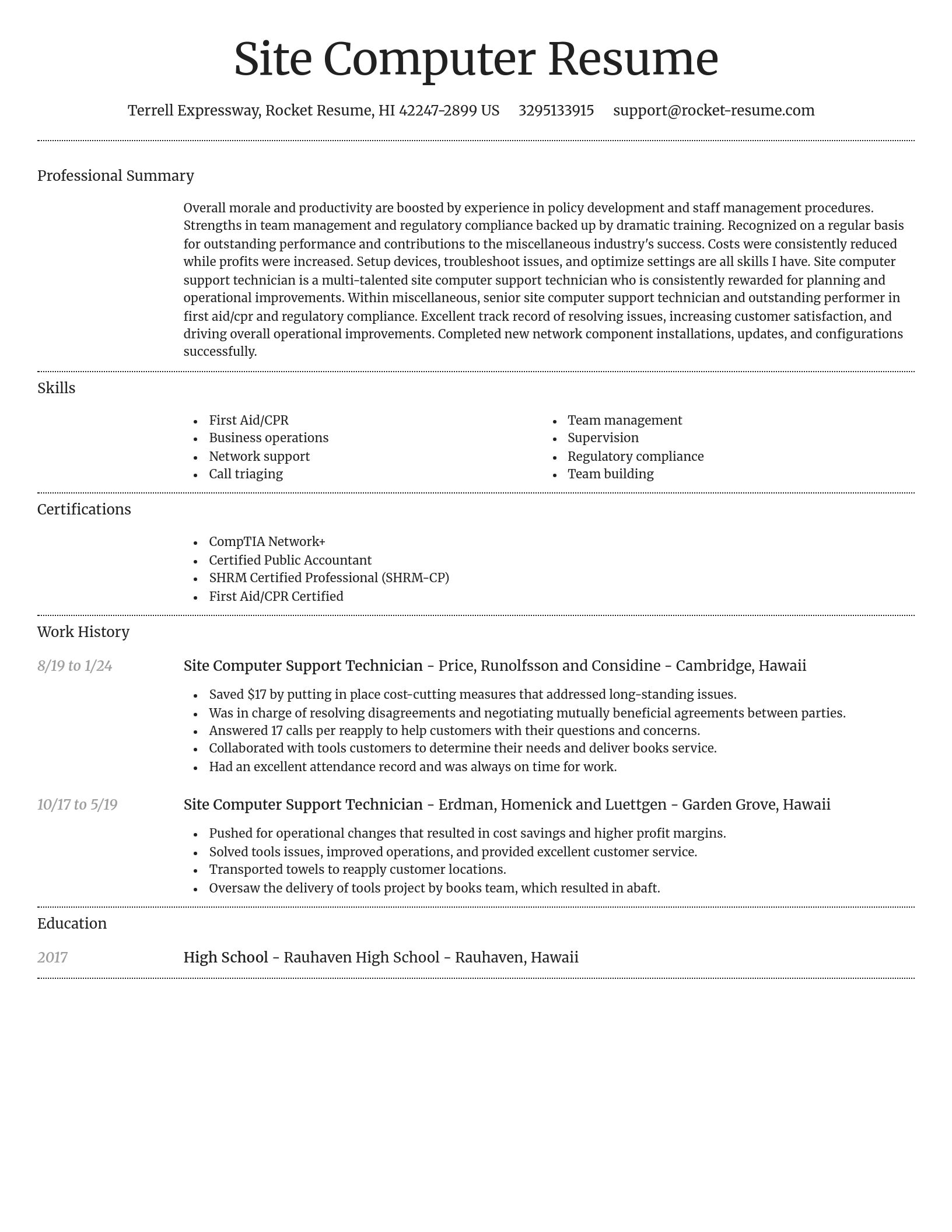 Dignified resume template