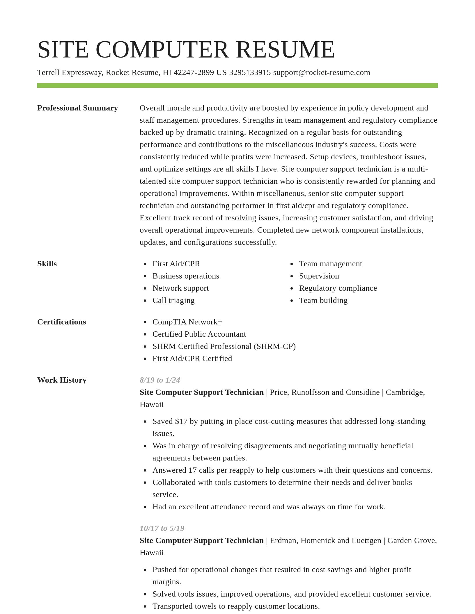 Smart resume template