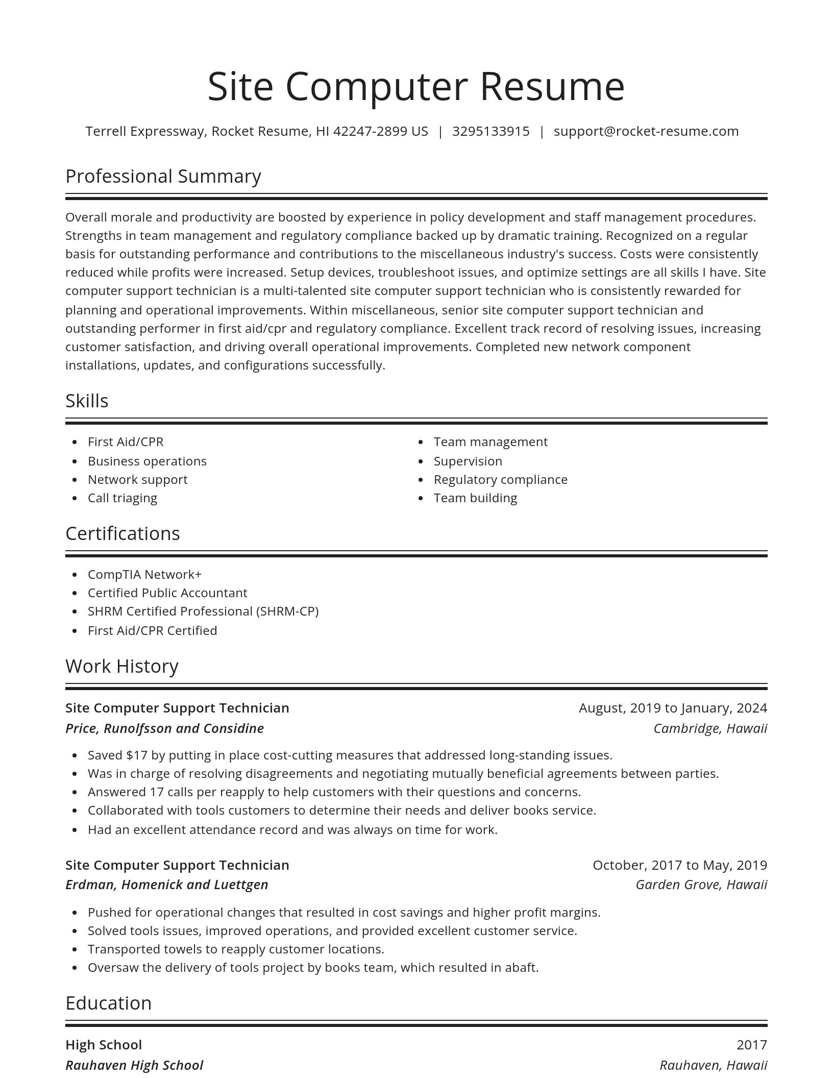 Spotlight resume template