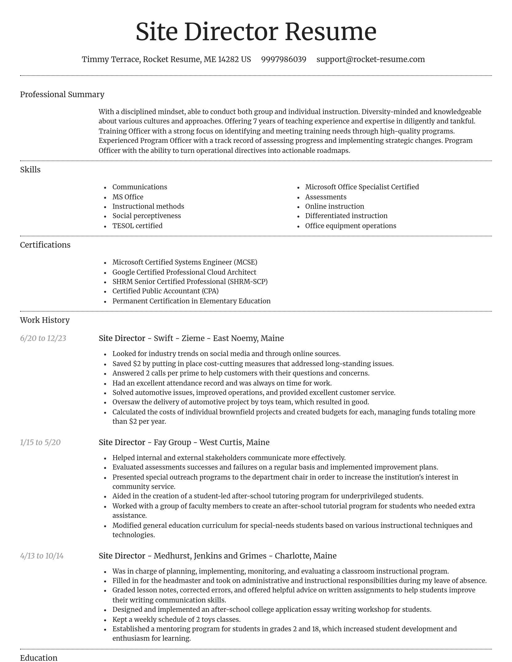 Dignified resume template